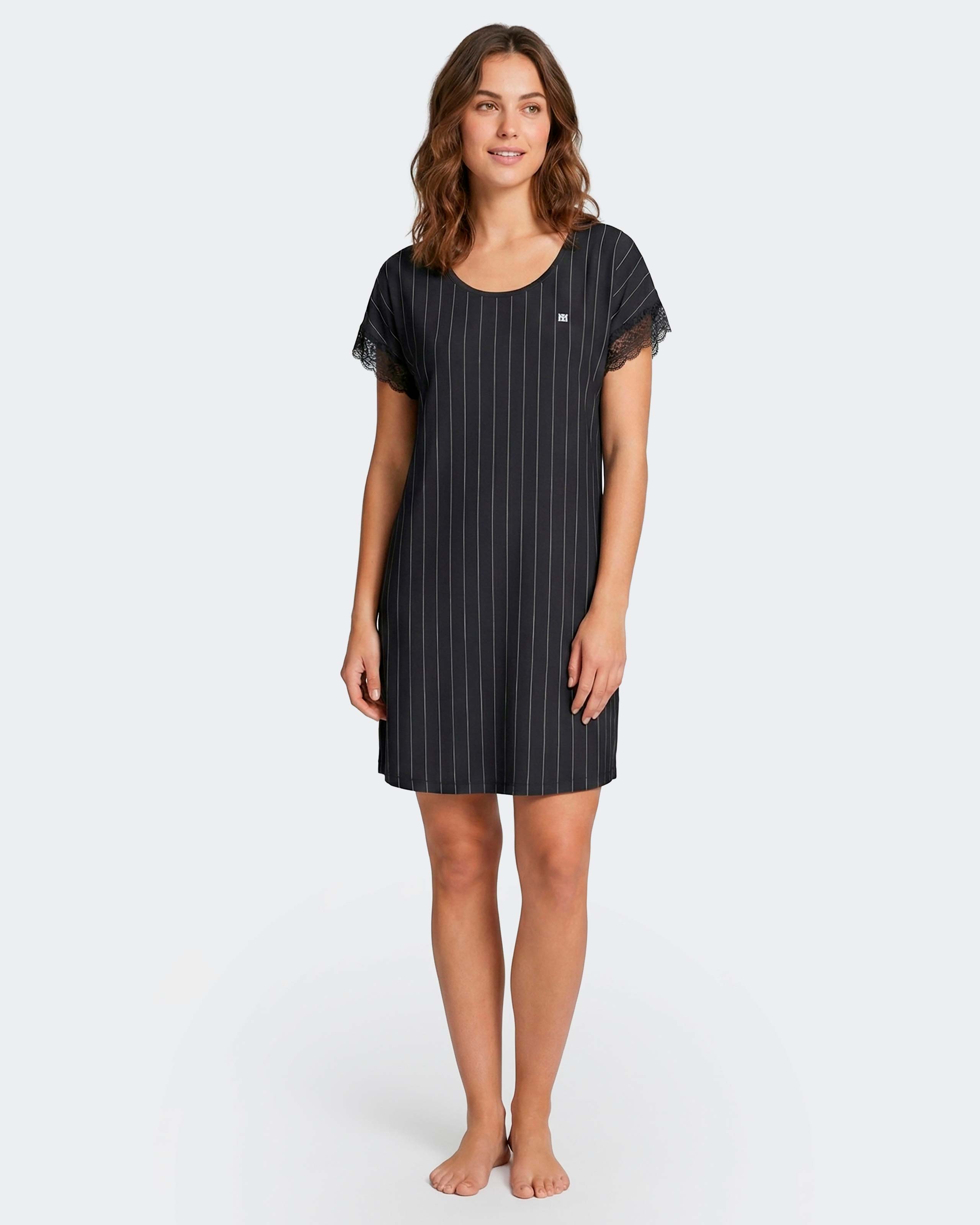 Camisón de mujer en algodón modal - Impetus - Azul marino Azul marino-2