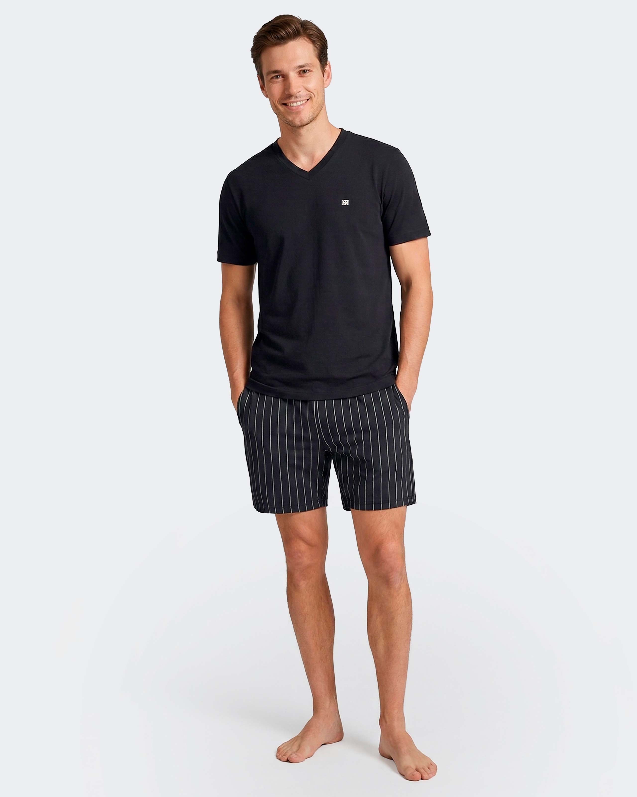 Imagen 2 de Pijama curto de hombre en algodón modal - Impetus - Azul marino Azul marino