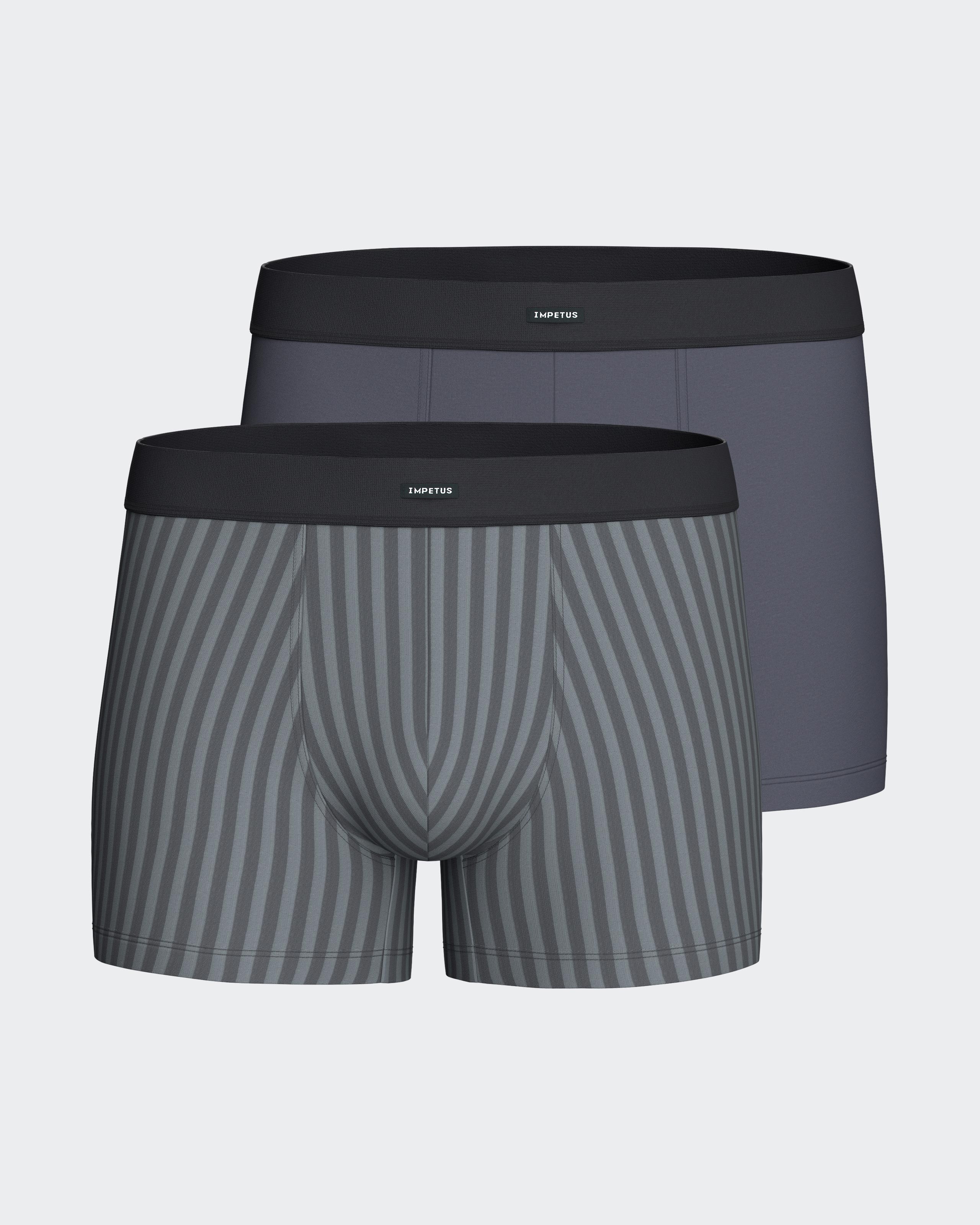 Pack de 2 boxers de hombre en algodón modal - Impetus - Gris Gris-4