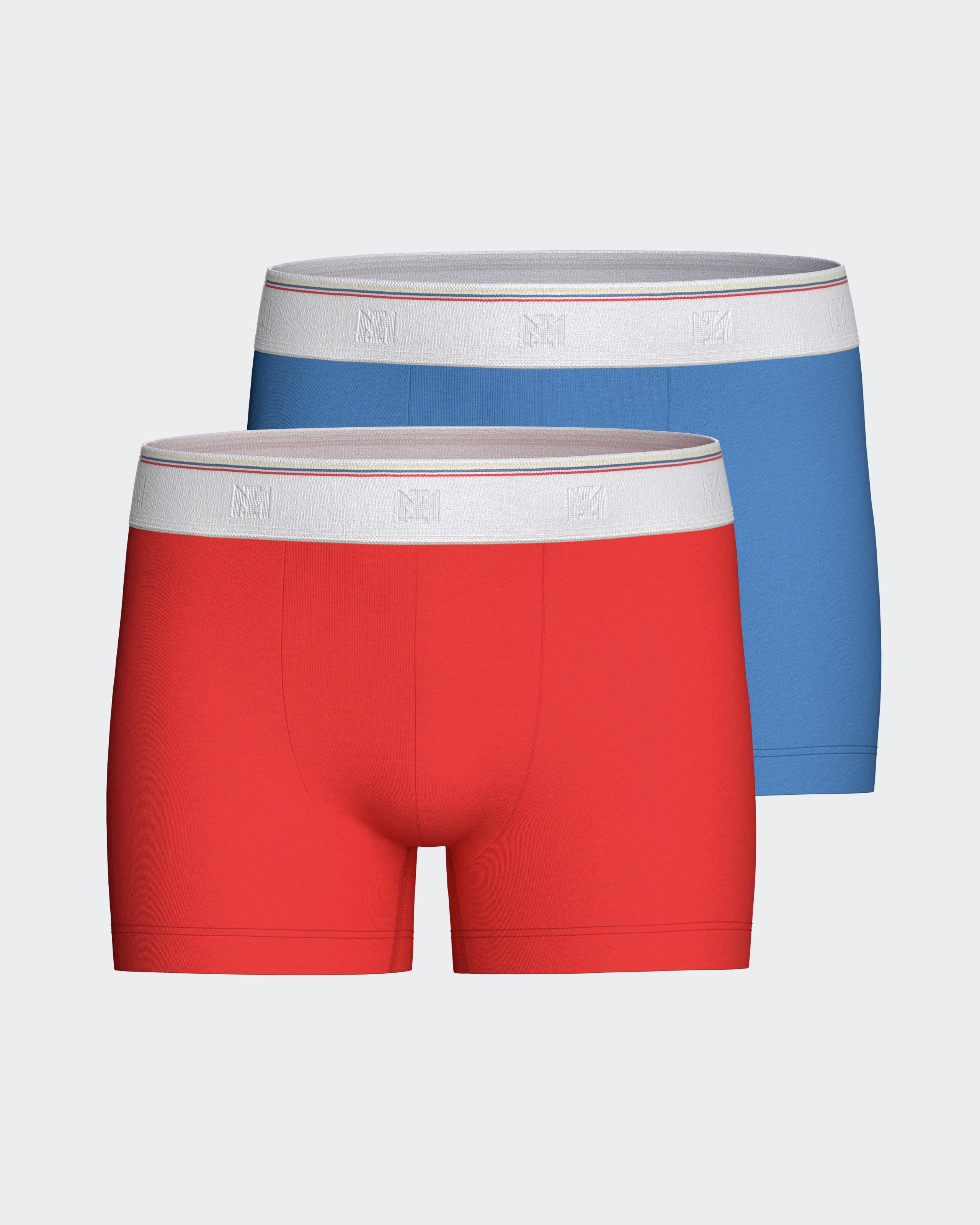 Imagen 0 de Pack de 2 boxers de niño en algodón Rojo / Azul marino