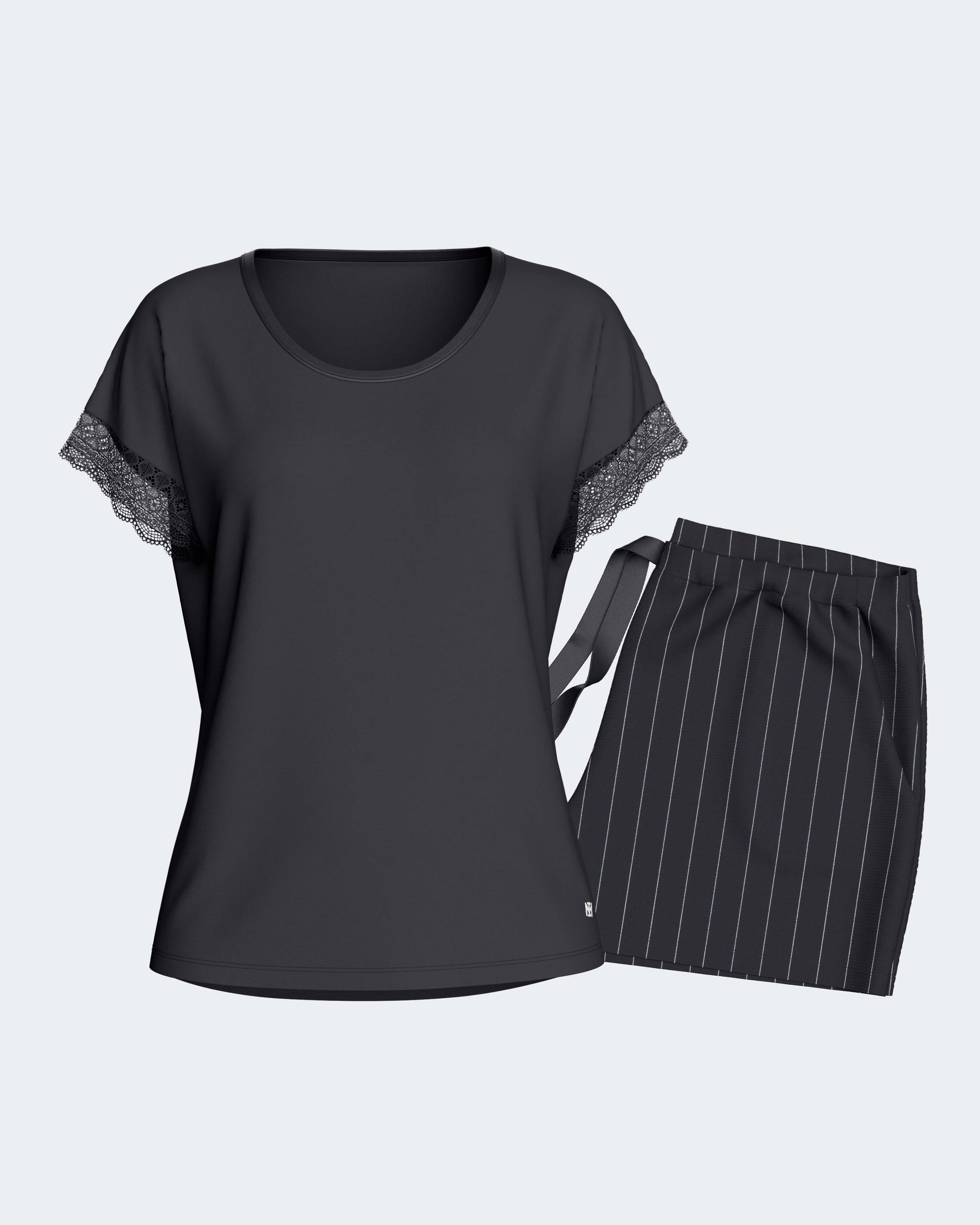 Imagen 0 de Pijama curto de mujer en algodón modal Azul marino