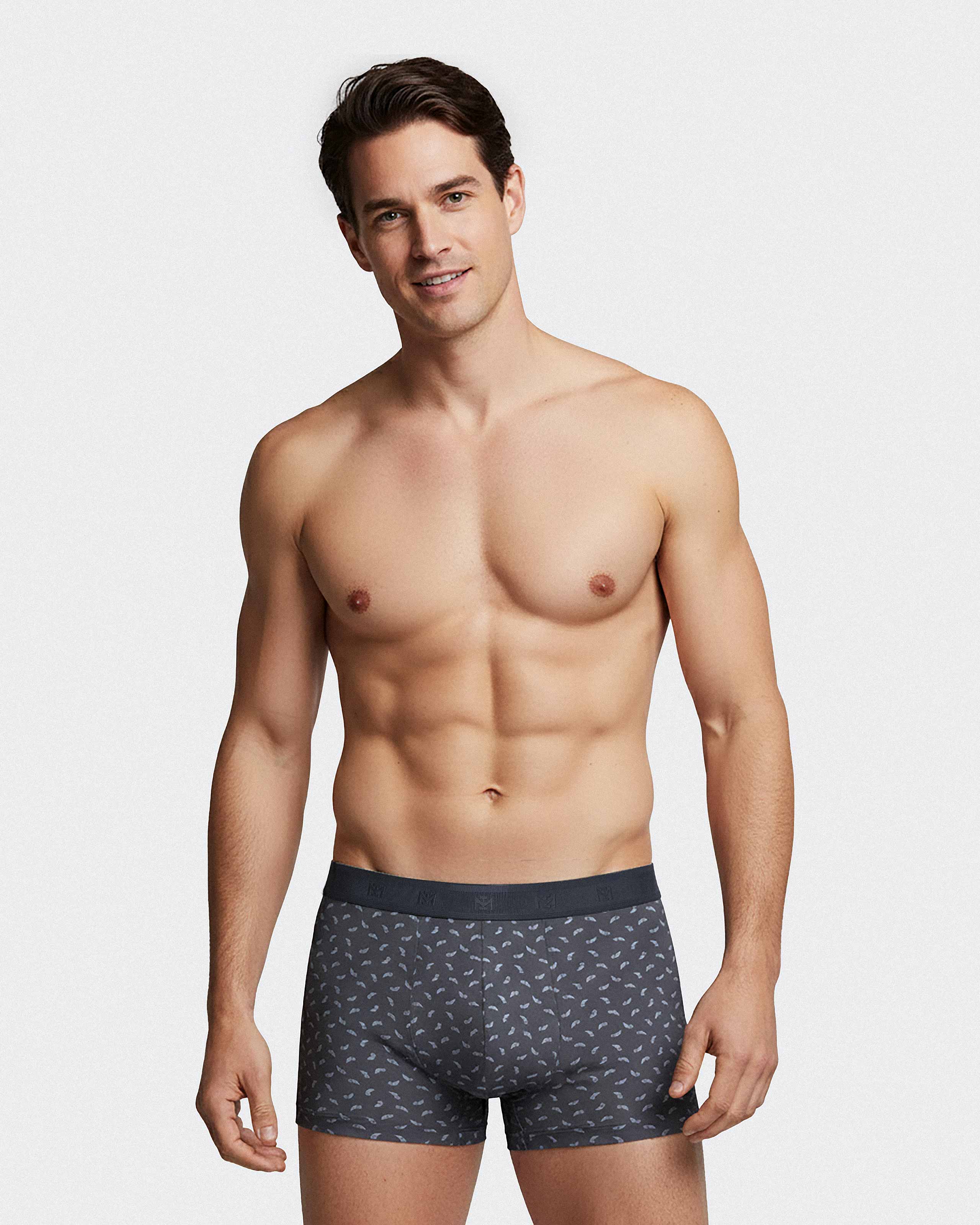Imagen 0 de Boxer estampado de hombre en lyocell Gris
