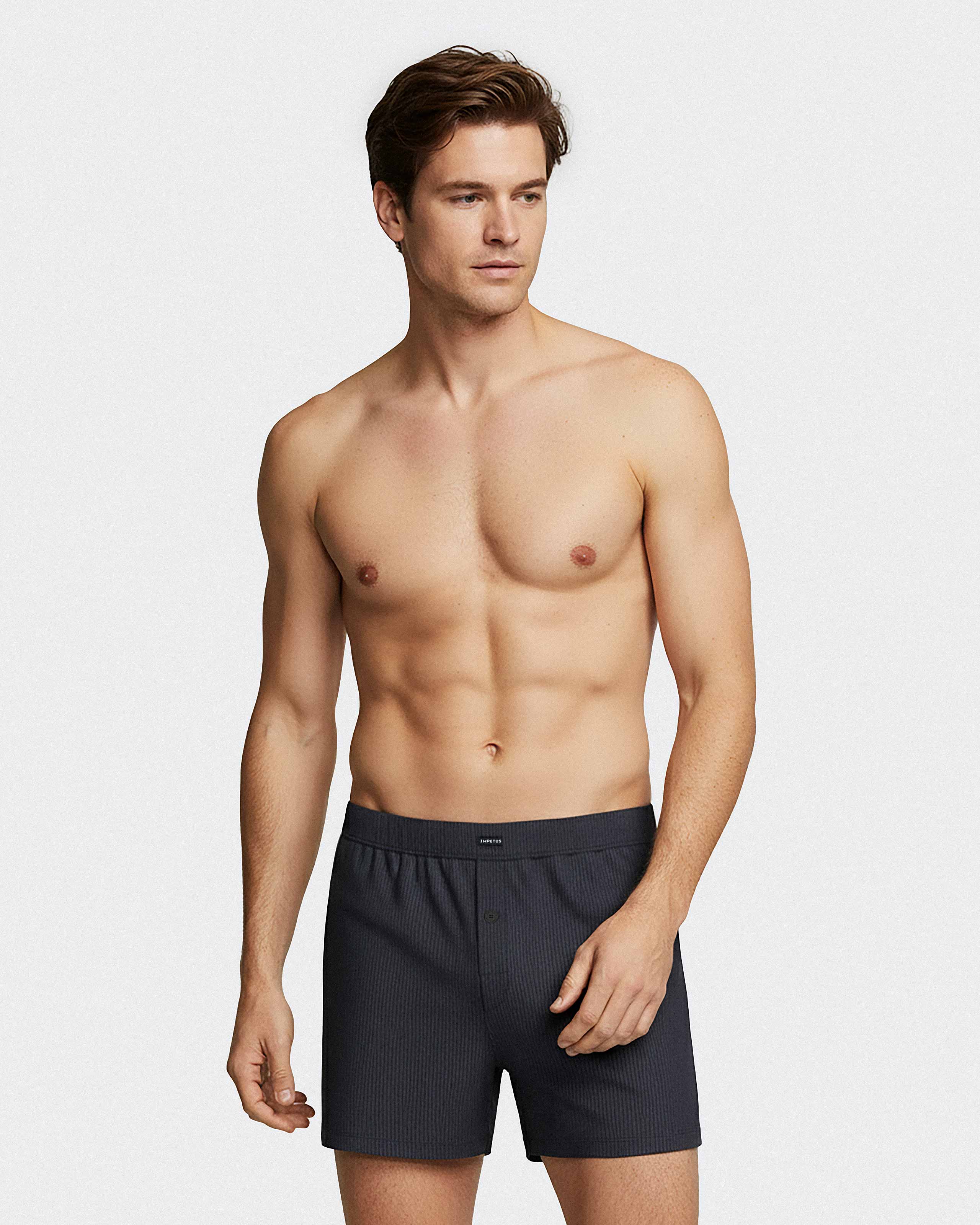 Imagen 0 de Boxer con botón de hombre en algodón modal Azul marino