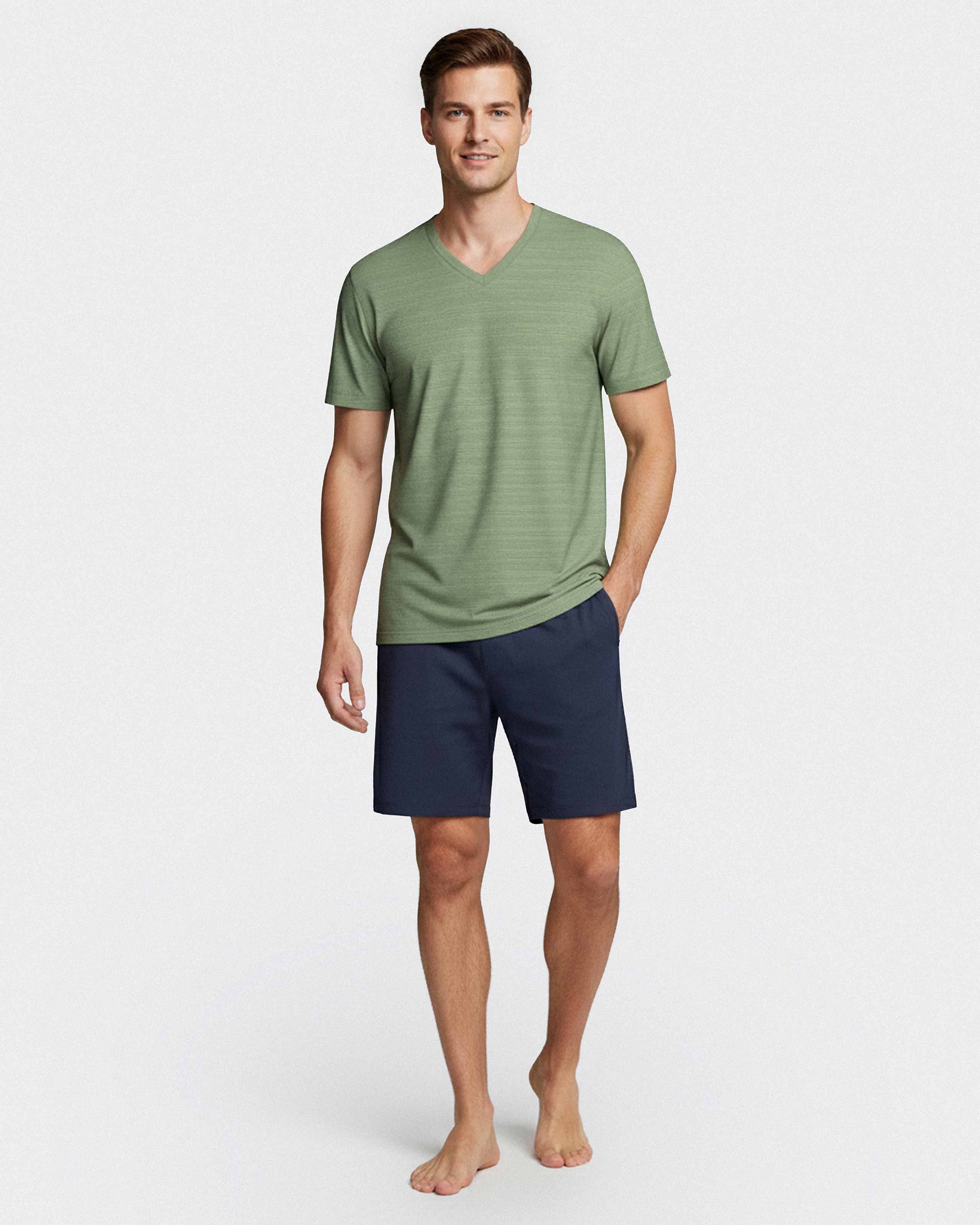 Imagen 0 de Pijama corto de hombre en algodón modal Verde