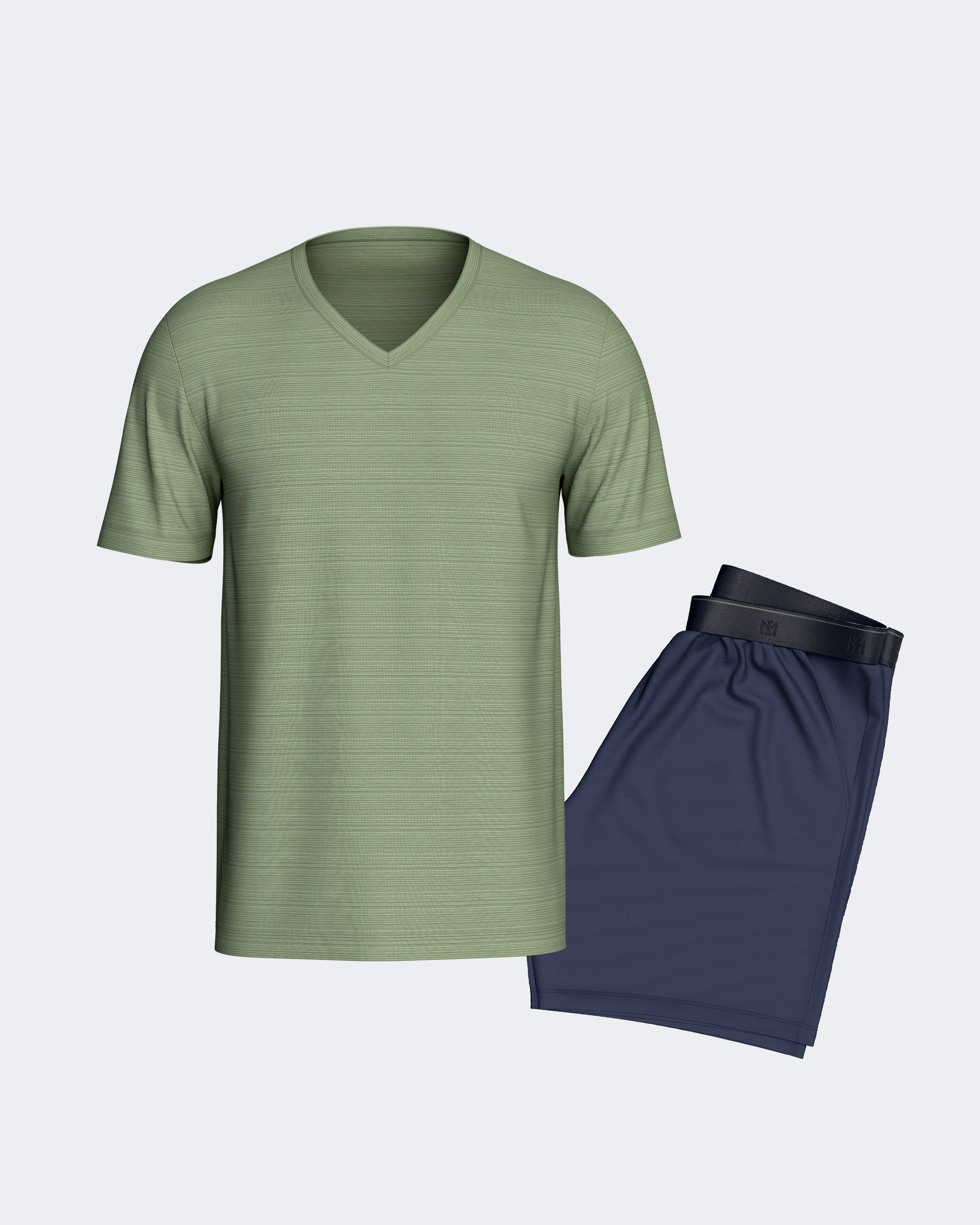 Pijama corto de hombre en algodón modal - Impetus - Verde Verde-3