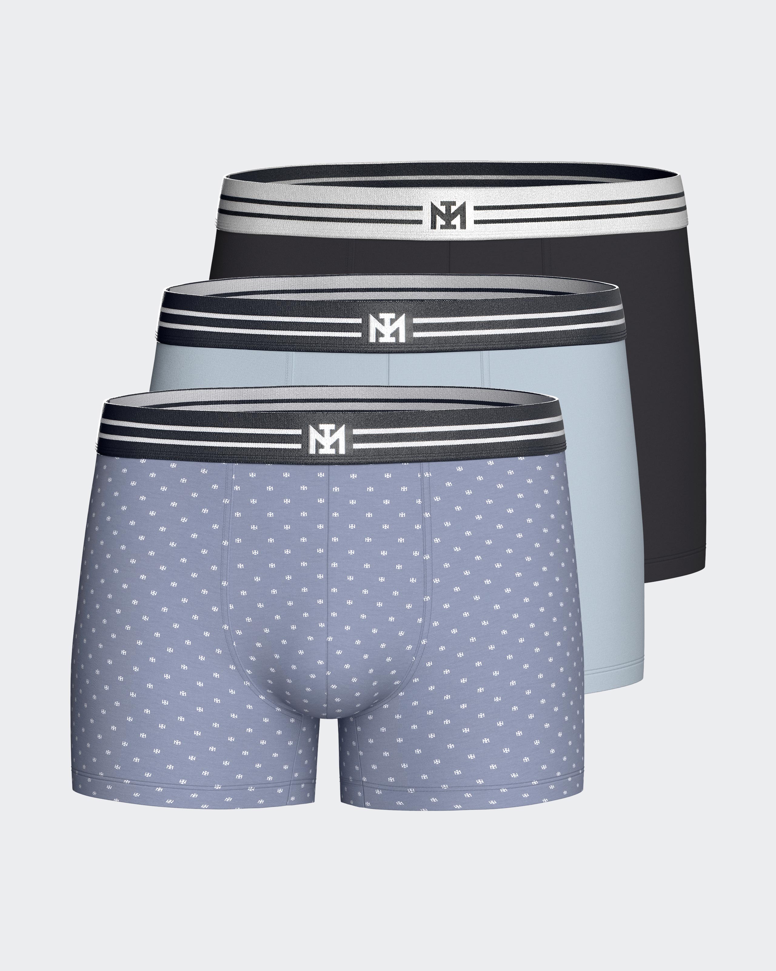 Imagen 0 de Tripack de boxers de hombre de algodón. Azul