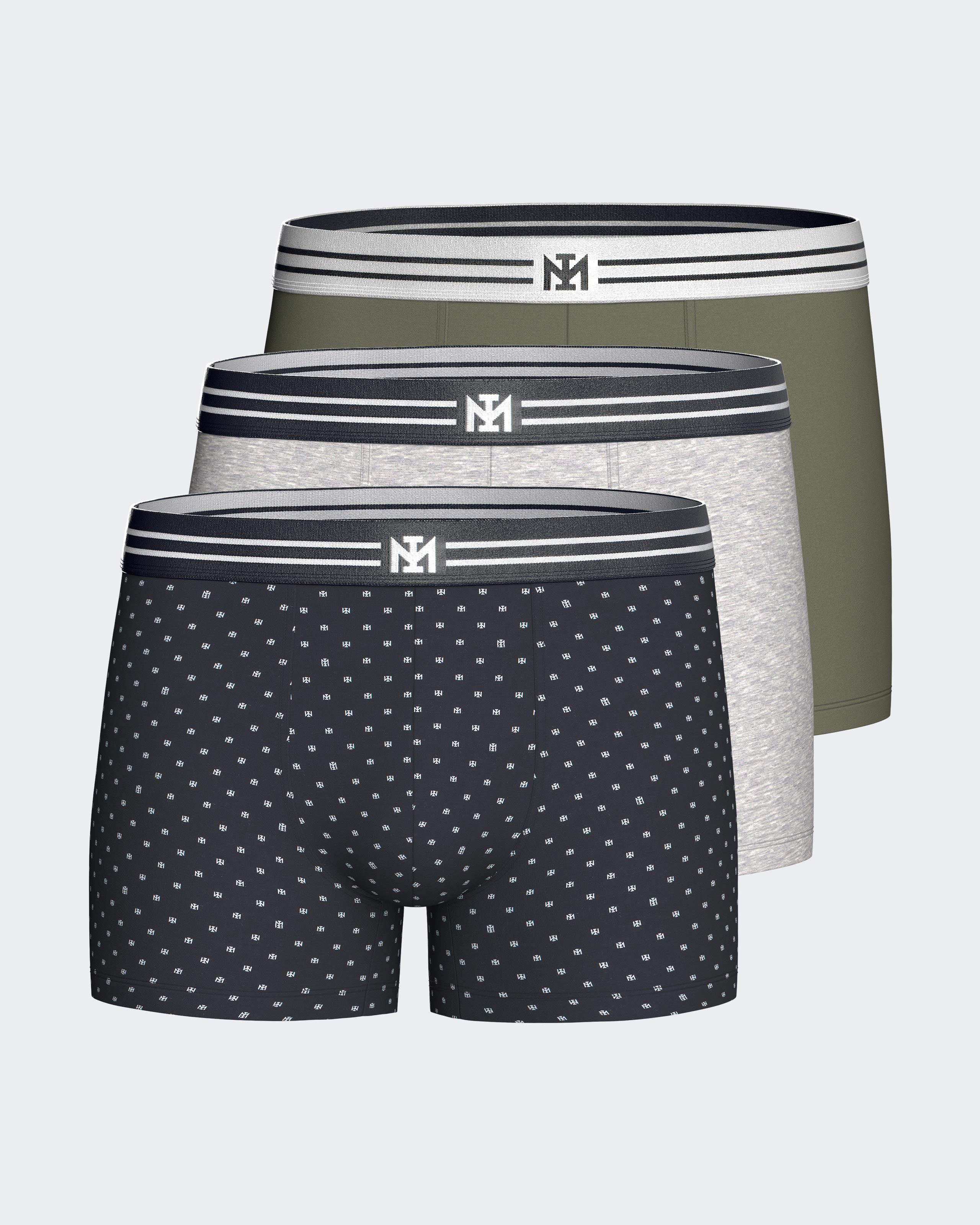 Pack de 3 boxers de hombre en algodón - Impetus - Azul marino Azul marino-1