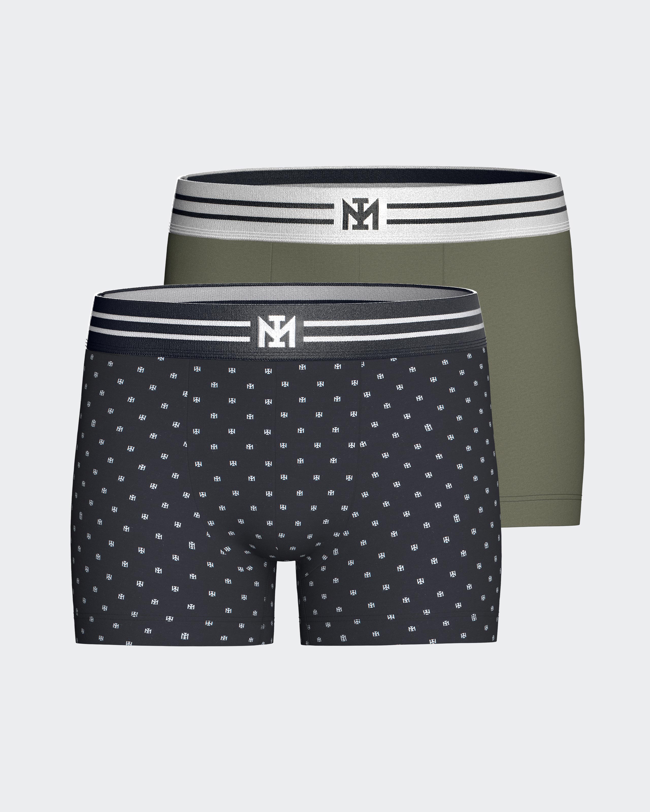 Imagen 0 de Pack de 2 boxers de niño en algodón Verde / Azul marino