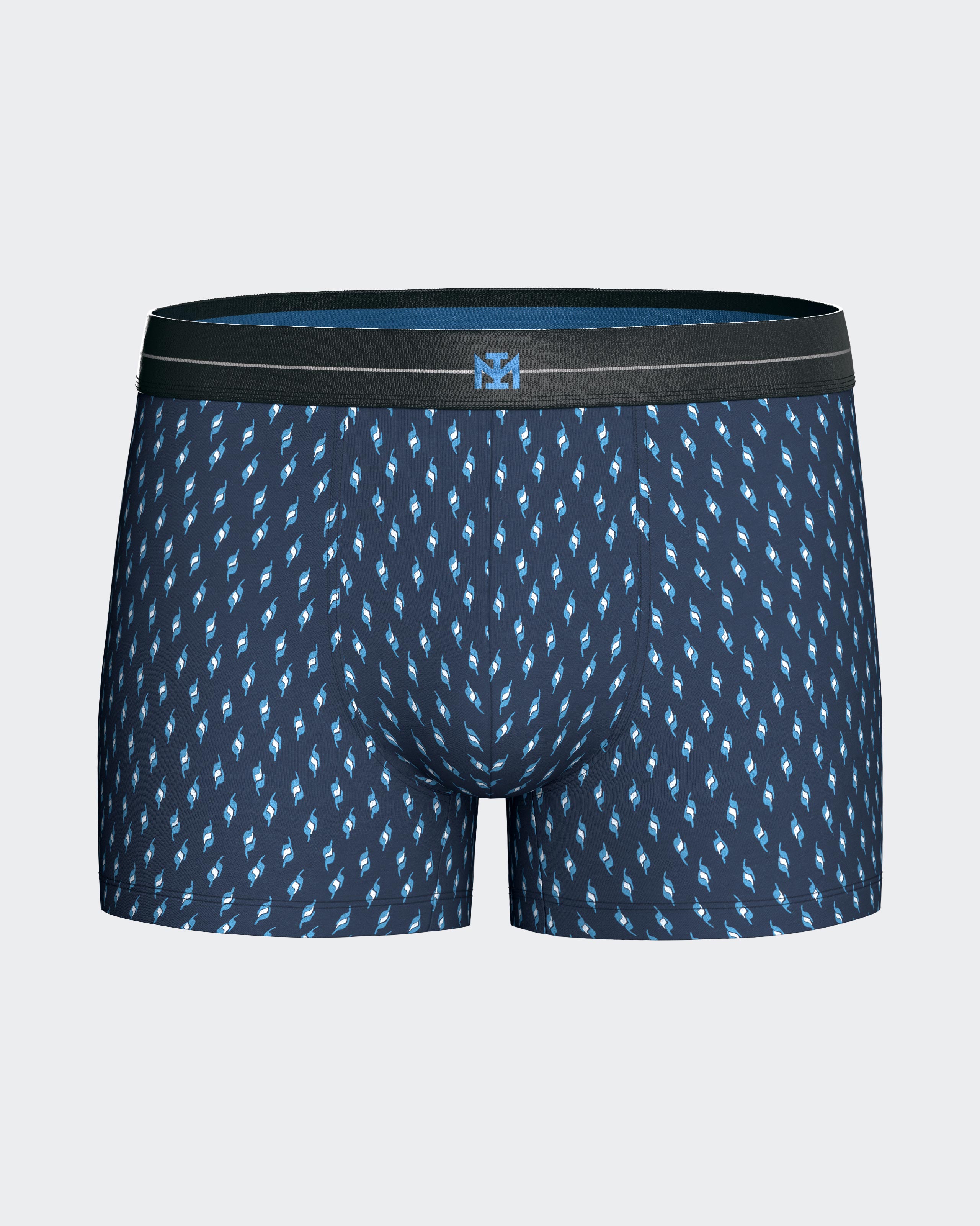Tripack de bóxer de hombre de algodón. - Impetus - Azul claro / Azul marino Azul claro / Azul marino-2