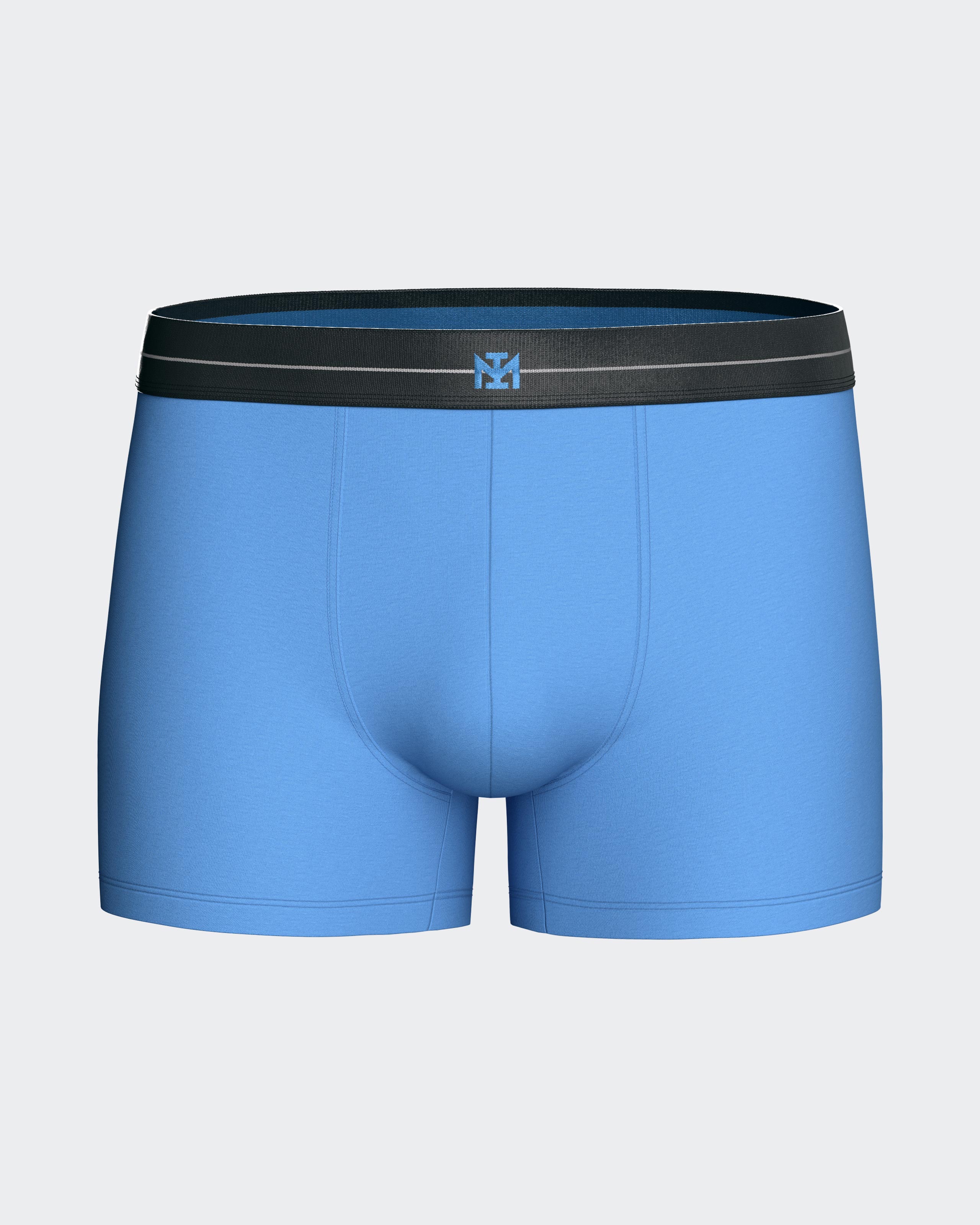 Tripack de bóxer de hombre de algodón. - Impetus - Azul claro / Azul marino Azul claro / Azul marino-4