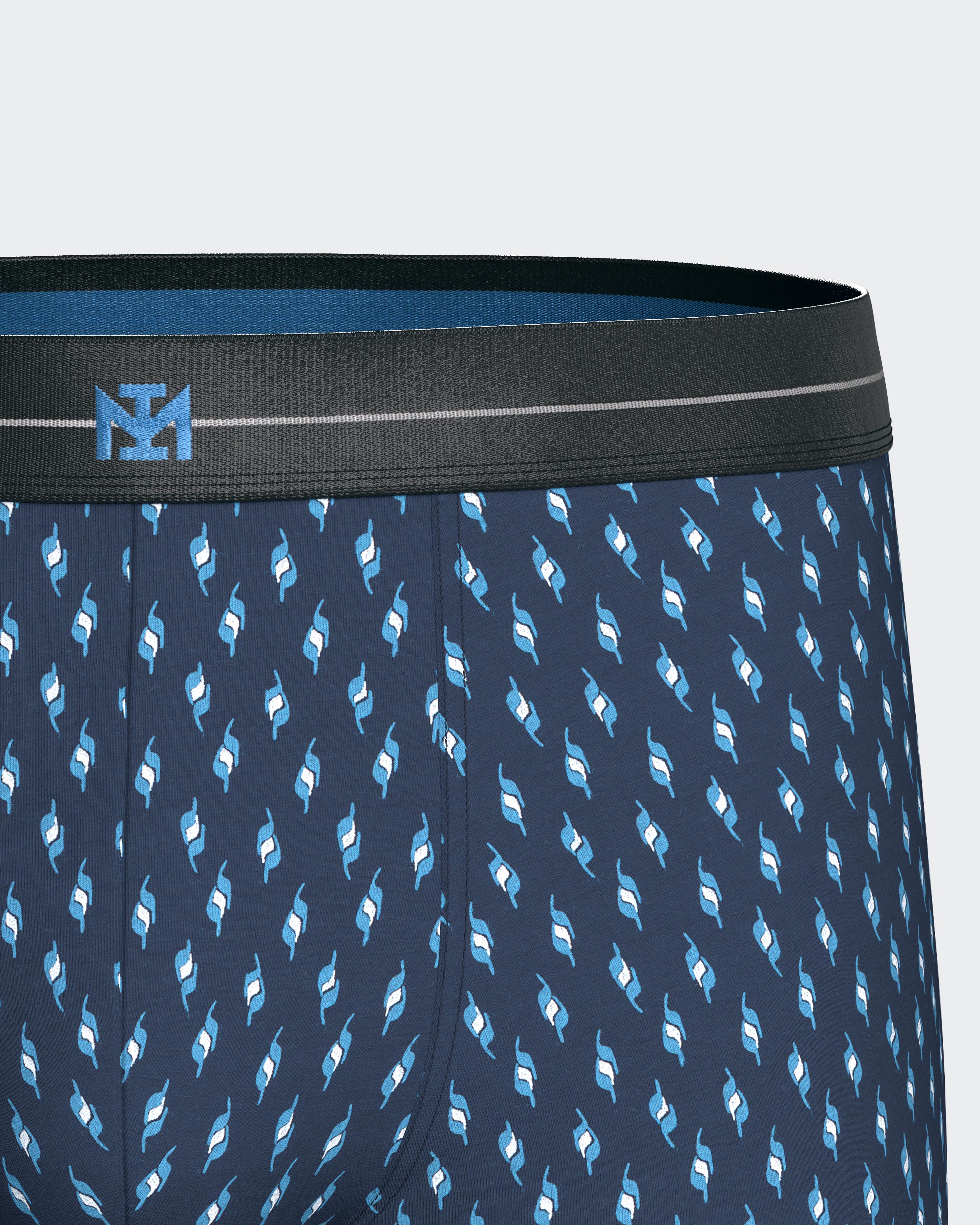 Tripack de bóxer de hombre de algodón. - Impetus - Azul claro / Azul marino Azul claro / Azul marino-6