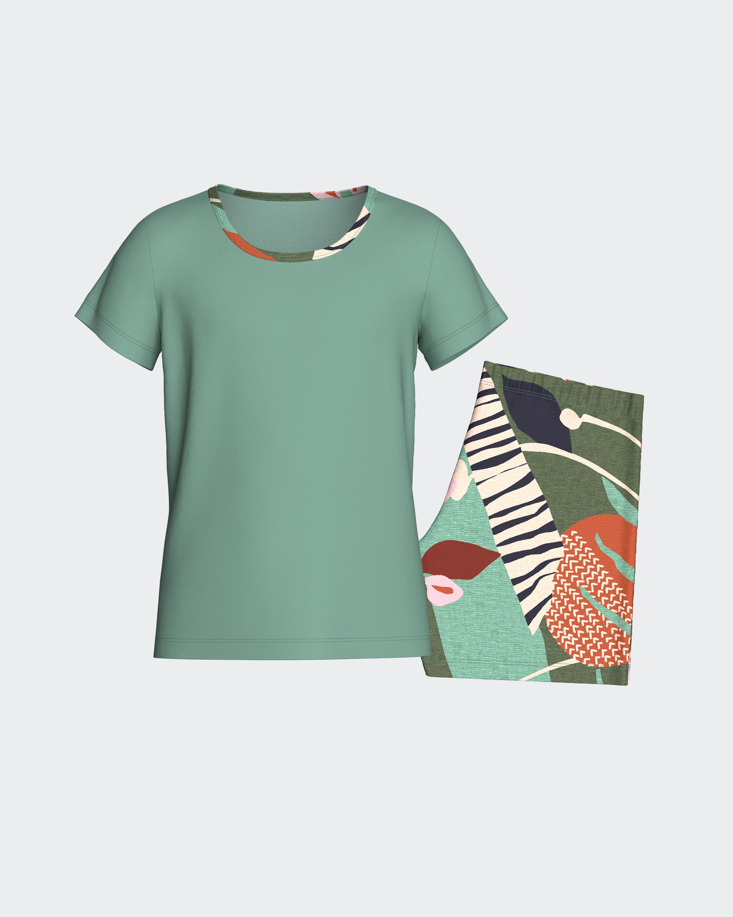 Imagen 0 de Pijama corto de niña em modal Verde