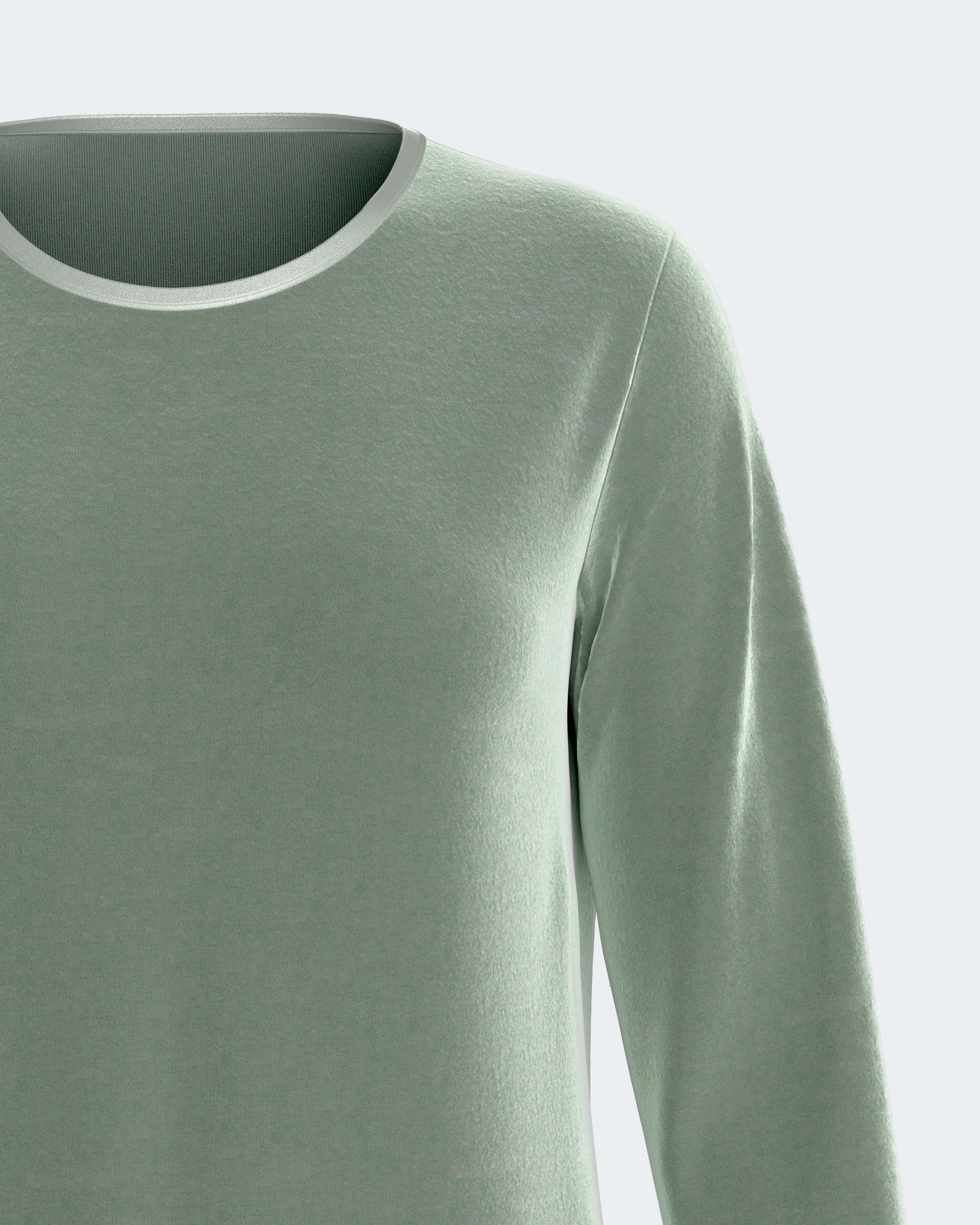 Pijama cardado de mujer en algodón modal - Impetus - Verde Agua Verde Agua-2