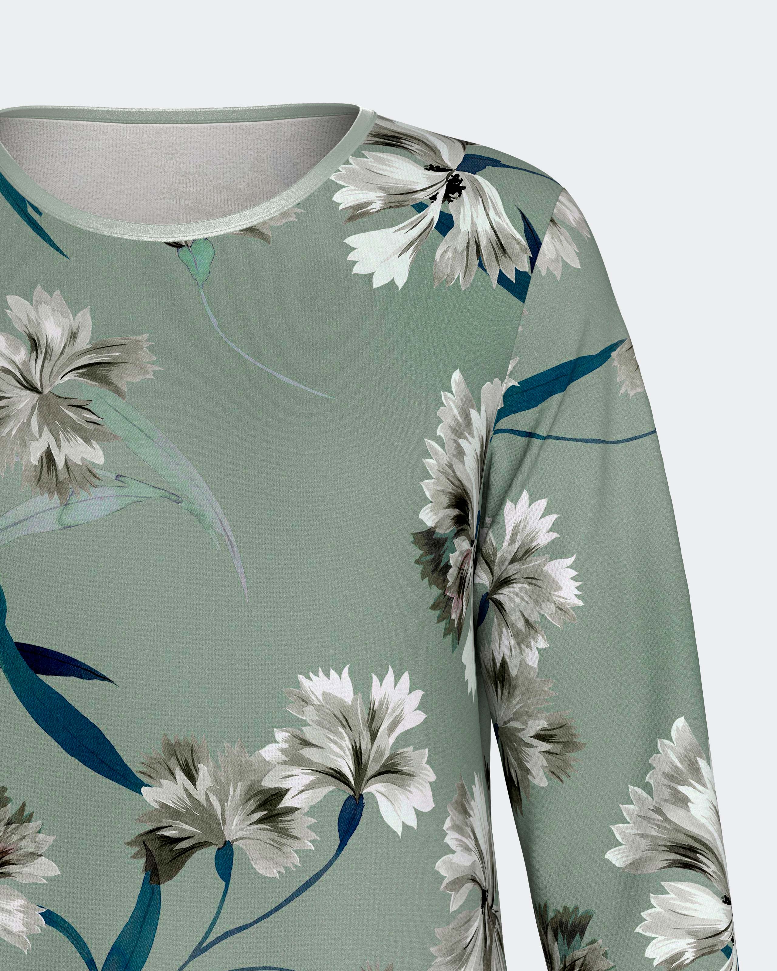 Camisón de mujer en algodón - Impetus - Verde Agua Verde Agua-4