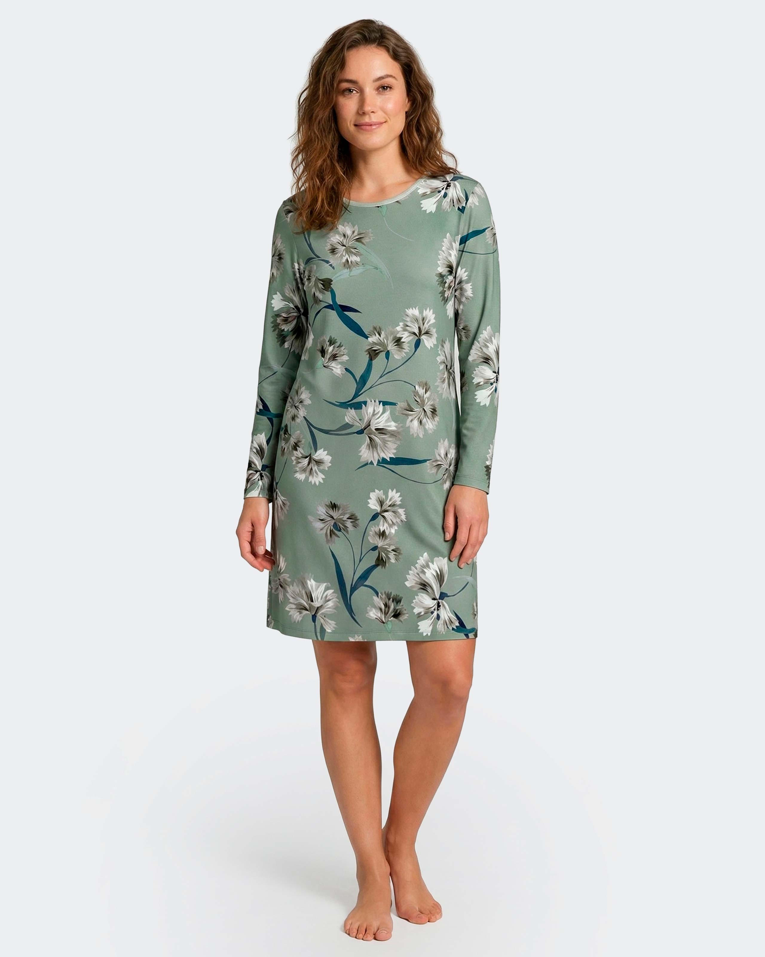 Camisón de mujer en algodón - Impetus - Verde Agua Verde Agua-2