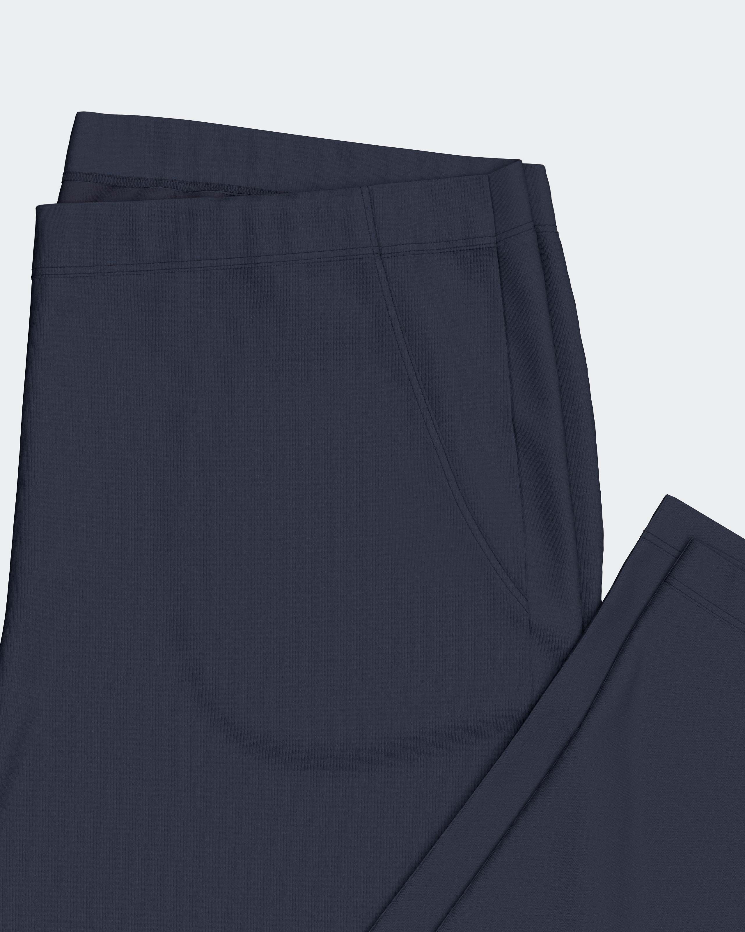 Pijama cardado de mujer en algodón - Impetus - Azul oscuro Azul oscuro-6