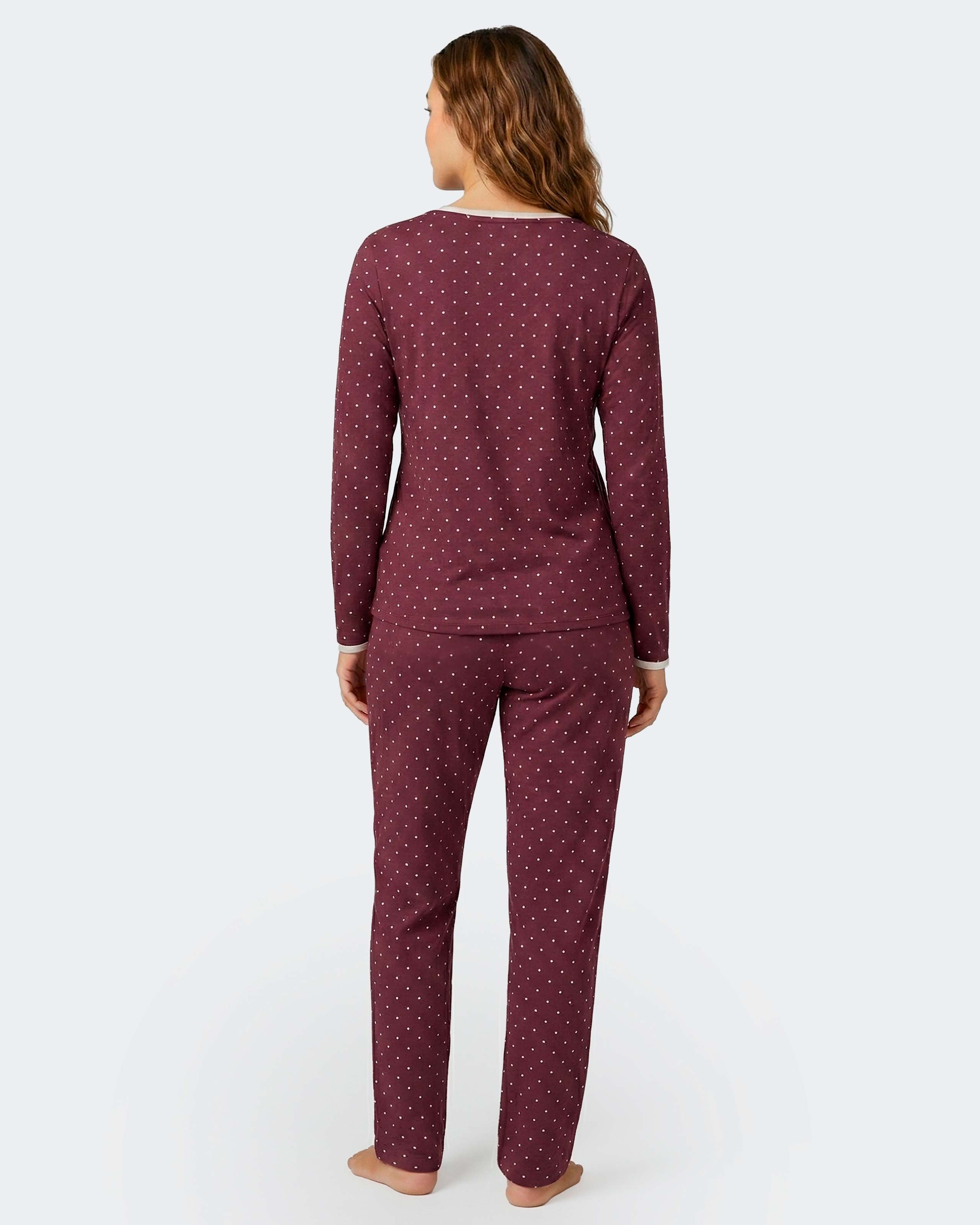 Pijama cardado en algodón modal - Impetus - Rojo Rojo-4