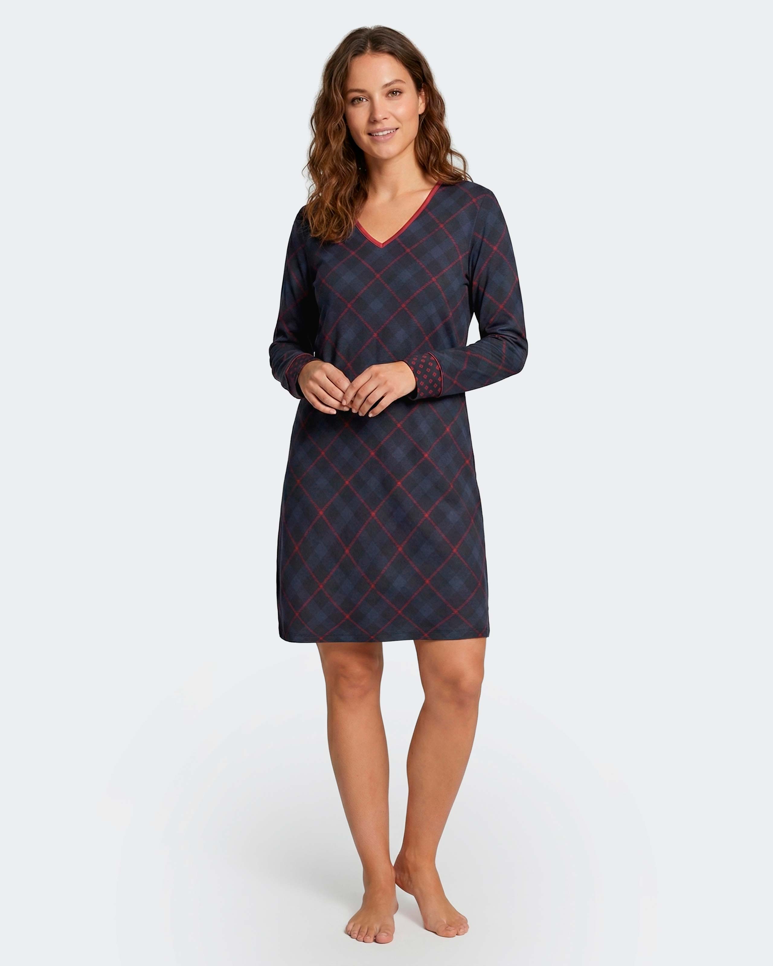 Camisón de mujer en algodón modal - Impetus - Azul oscuro Azul oscuro-2