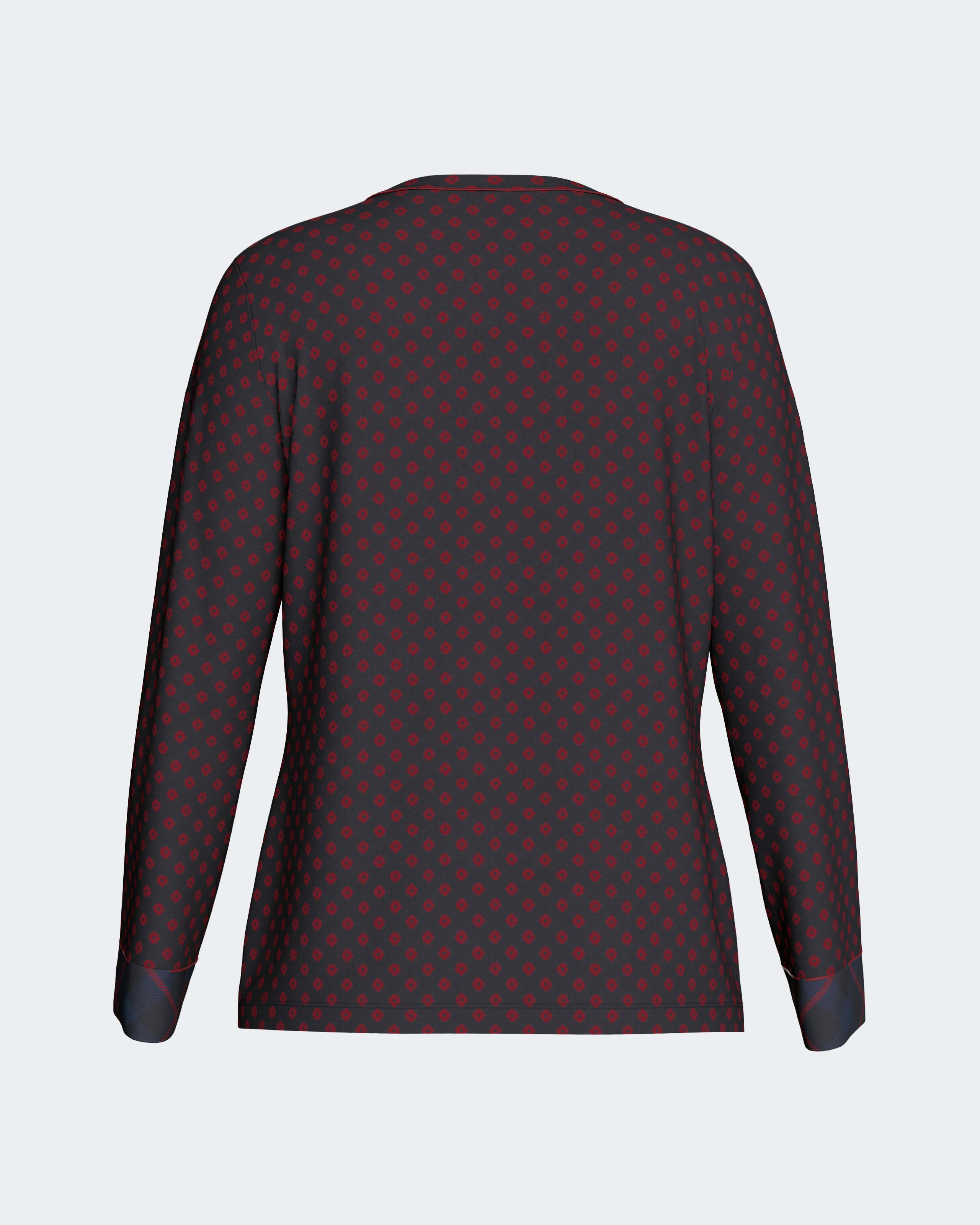 Pijama cardado de mujer en algodón modal - Impetus - Azul oscuro Azul oscuro-5