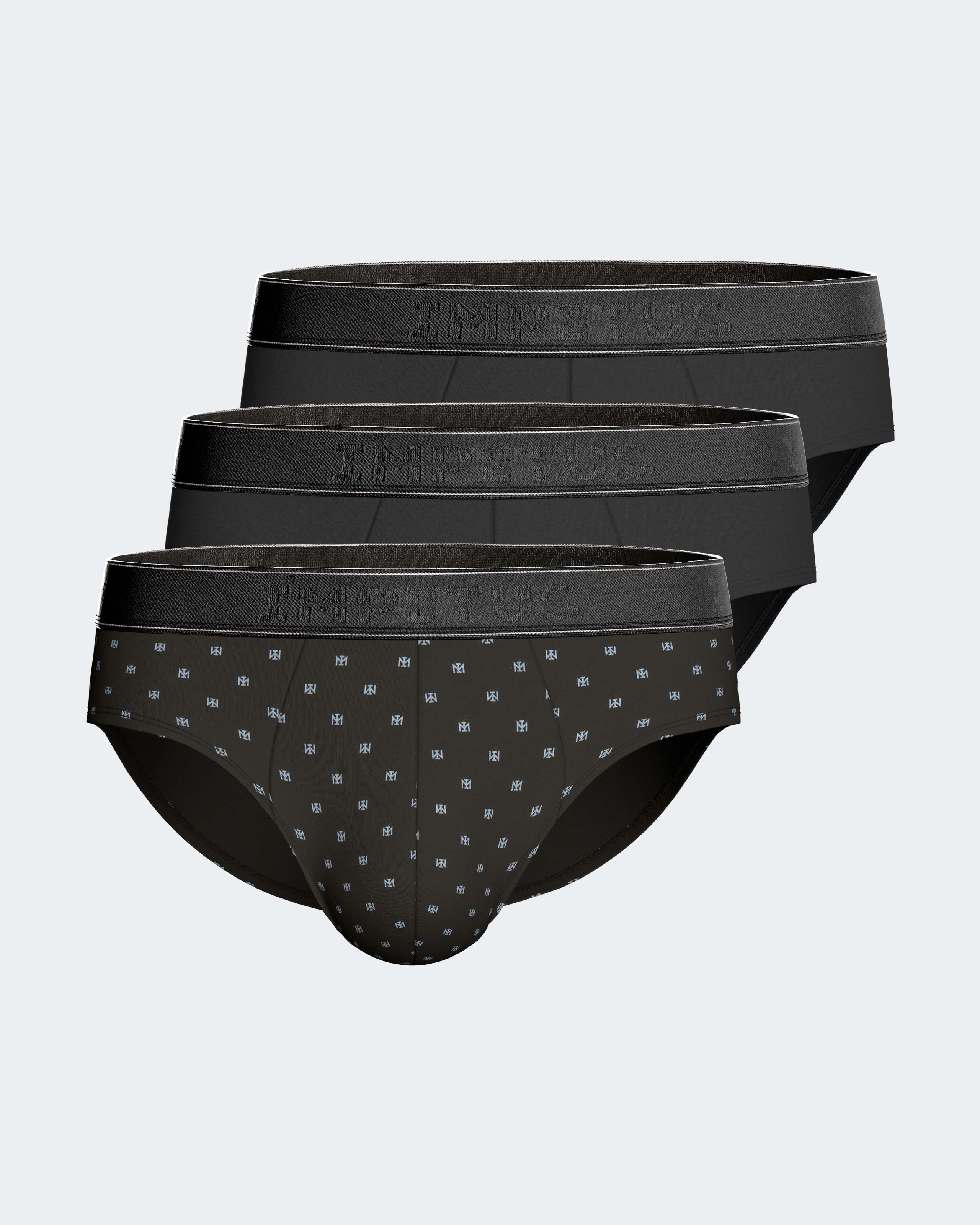 Imagen 1 de Pack 3 slips de hombre en algodón Negro