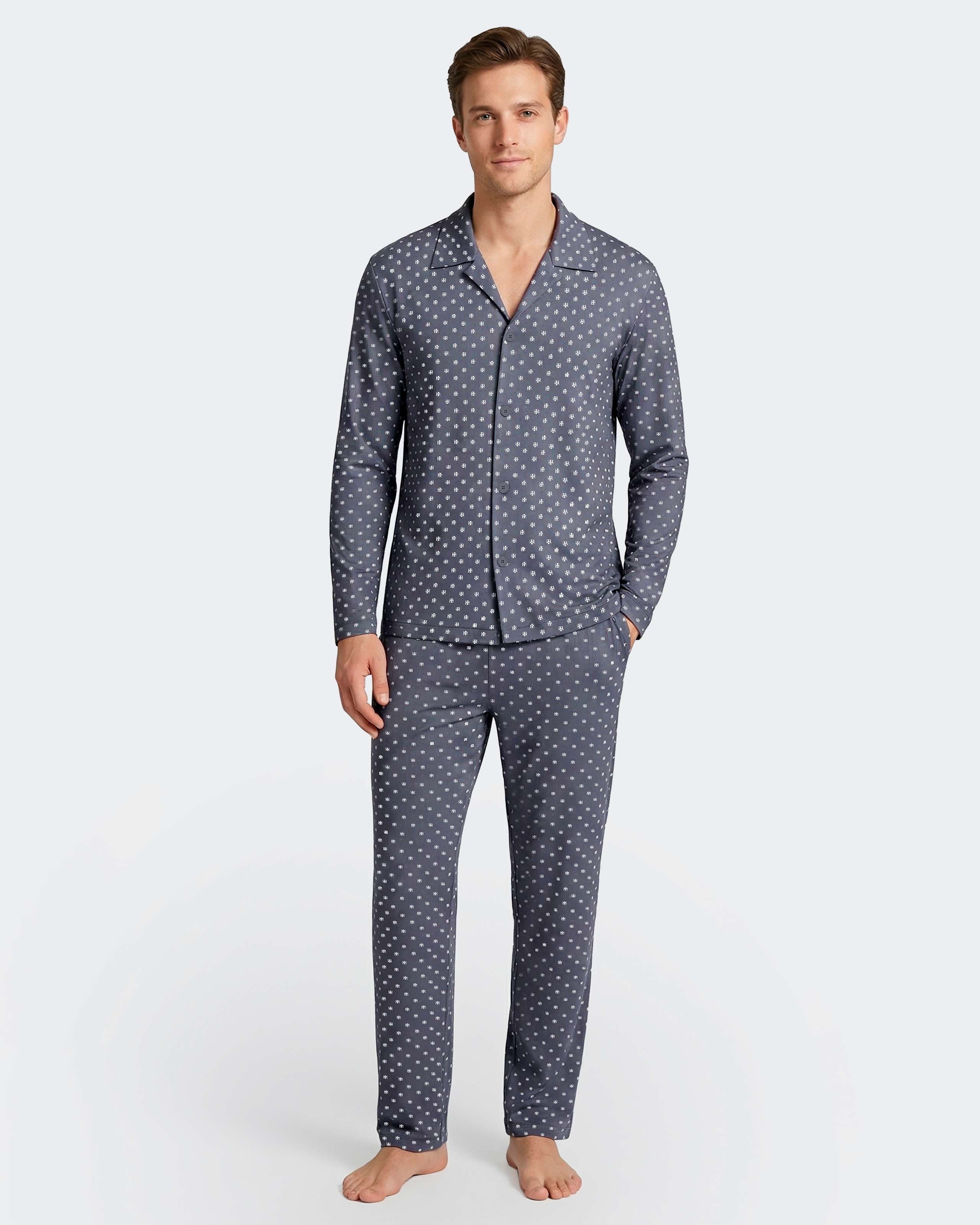 Imagen 2 de Pijama cardado de hombre en algodón - Impetus - Gris Gris