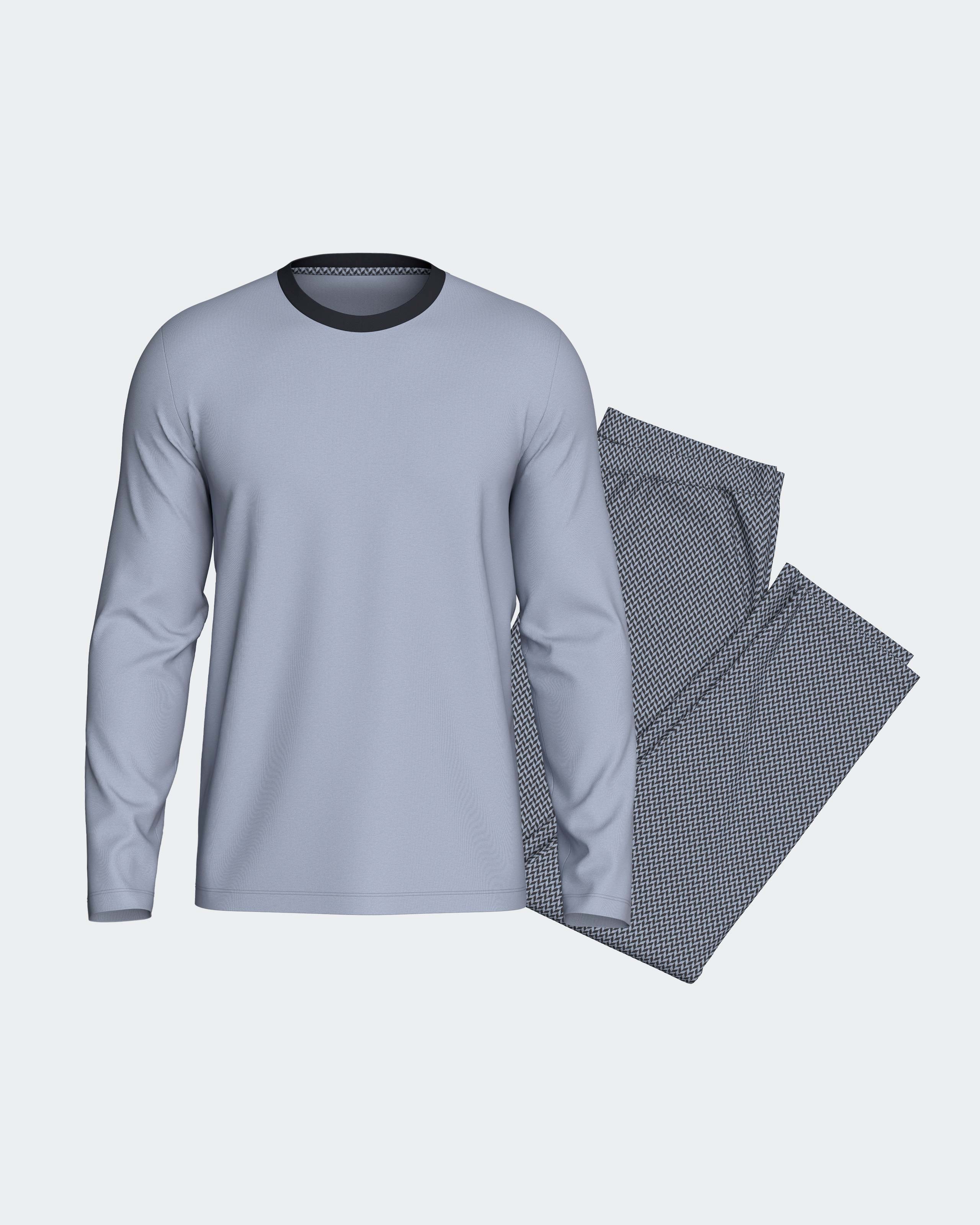 Imagen 1 de Pijama de hombre de algodón Azul