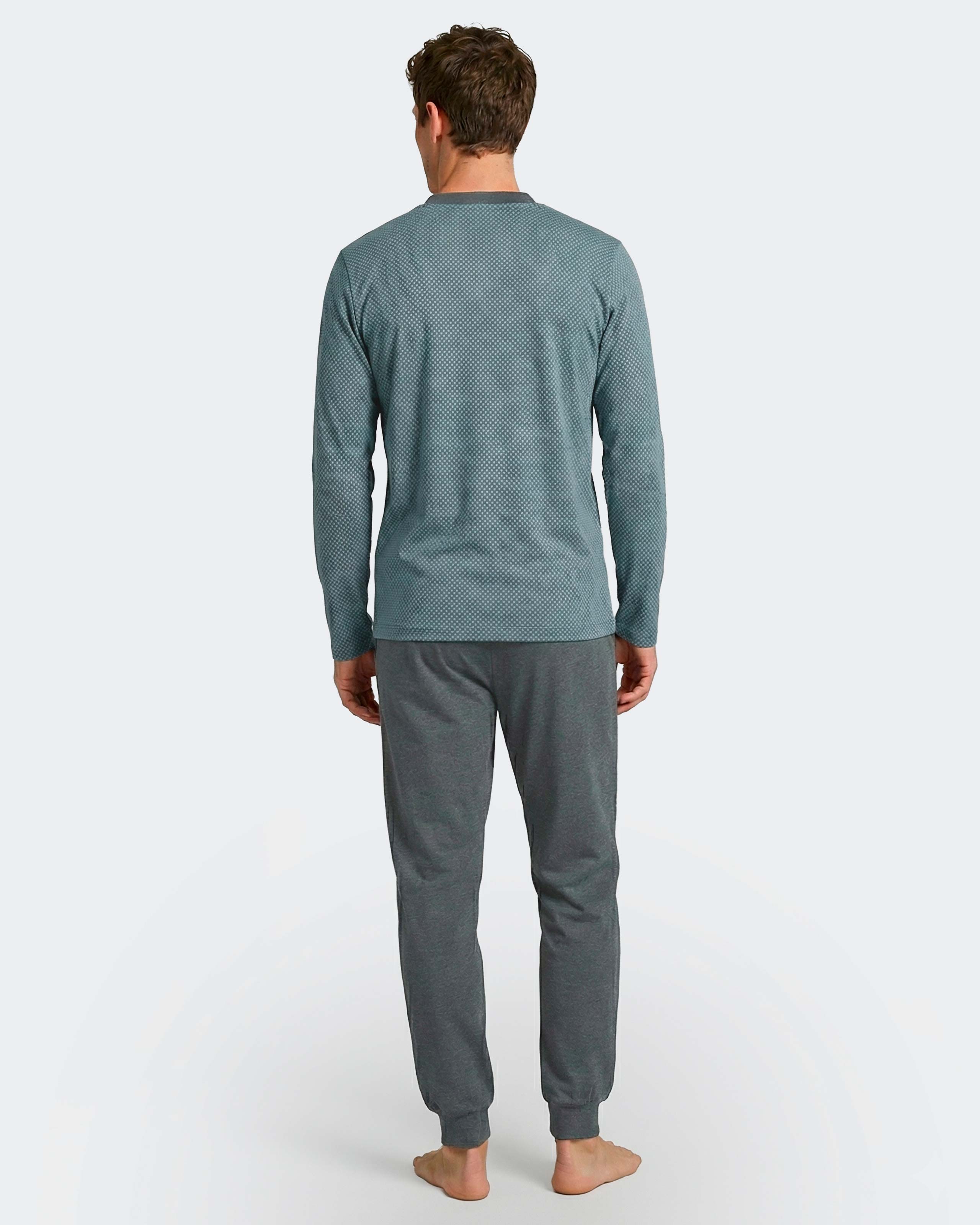 Imagen 3 de Pijama largo de hombre en algodón - Impetus - Verde azulado Verde azulado