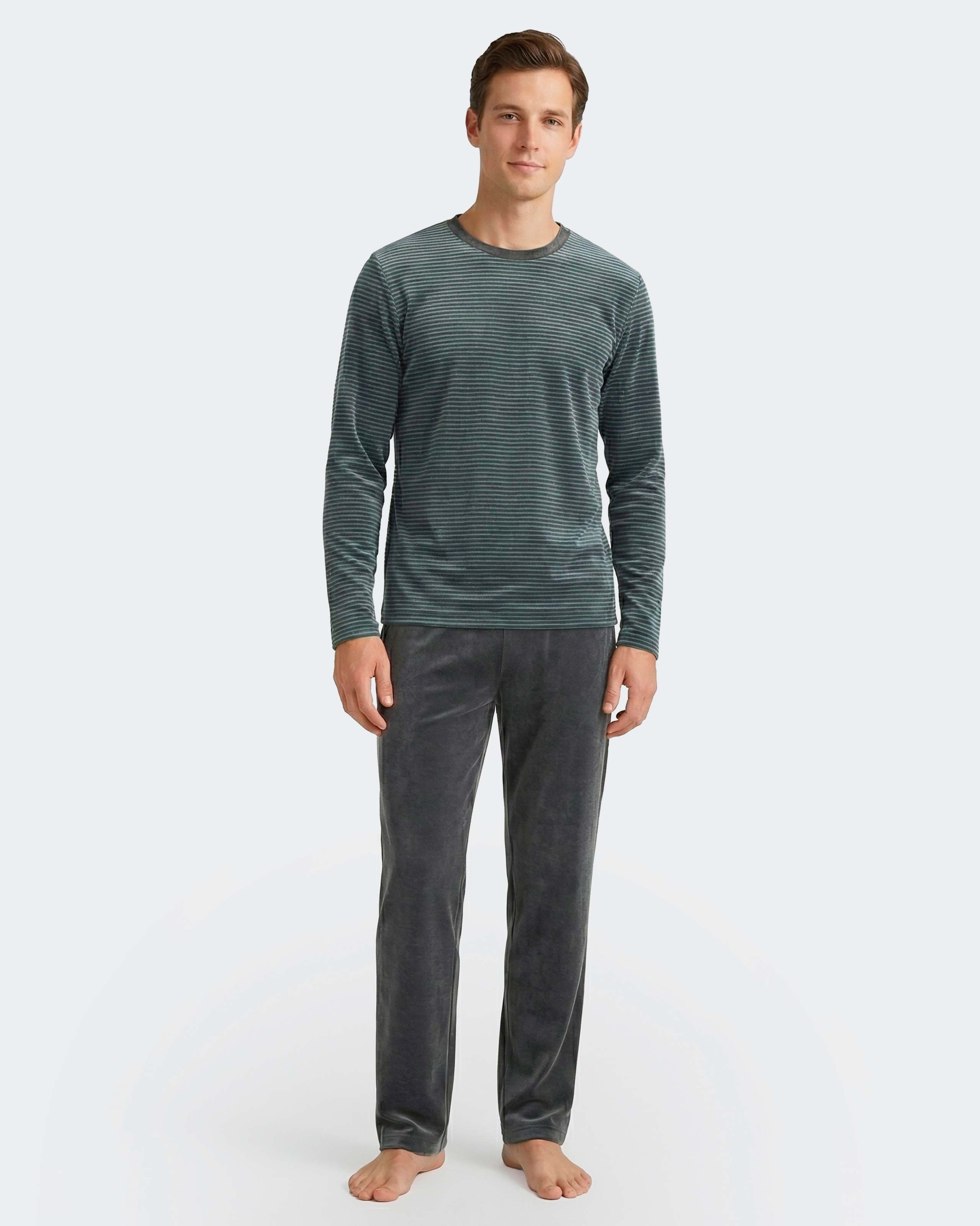 Imagen 2 de Pijama térmico de hombre de terciopelo - Impetus - Verde azulado Verde azulado