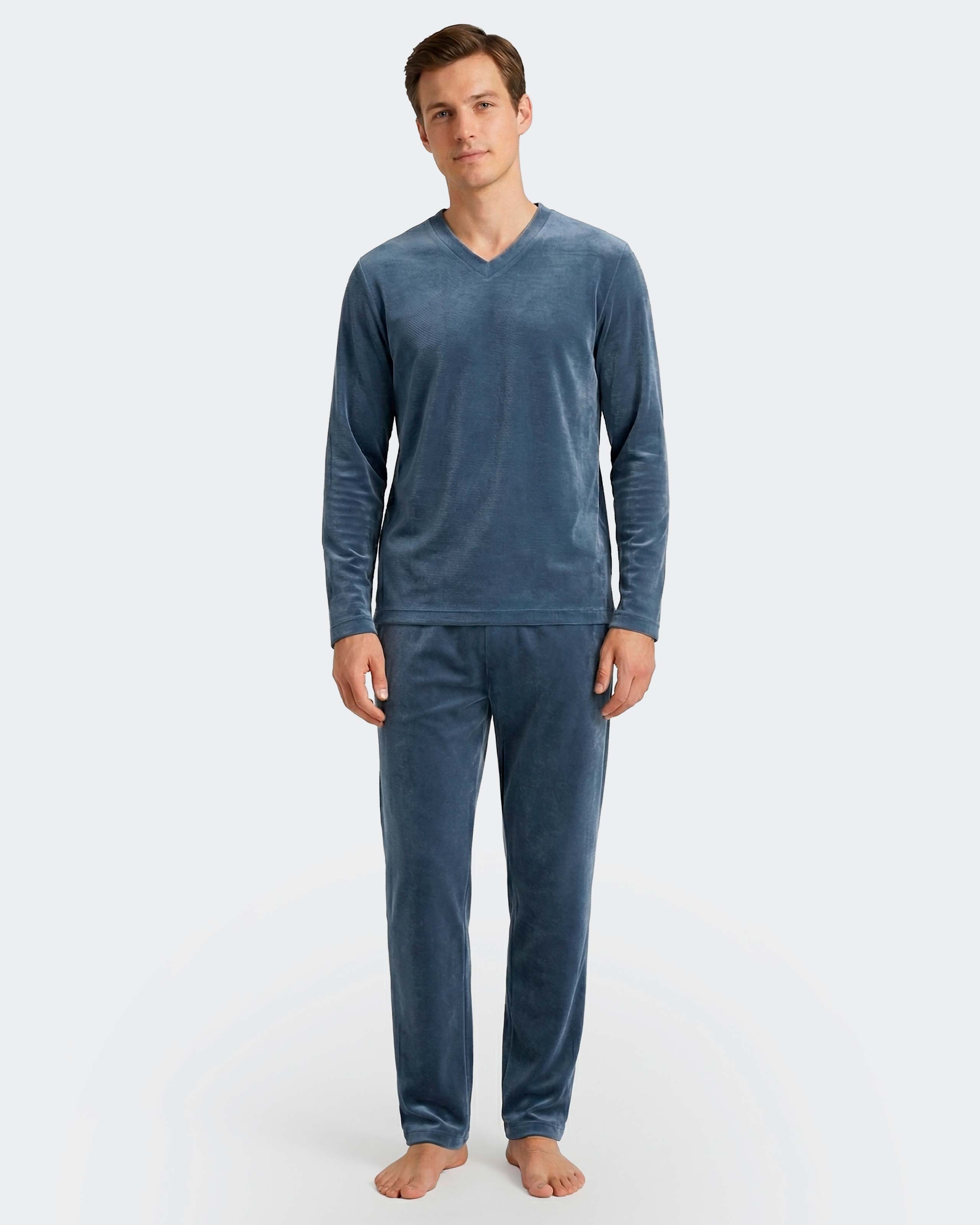Imagen 3 de Pijama térmico de hombre de terciopelo - Impetus - Azul Azul