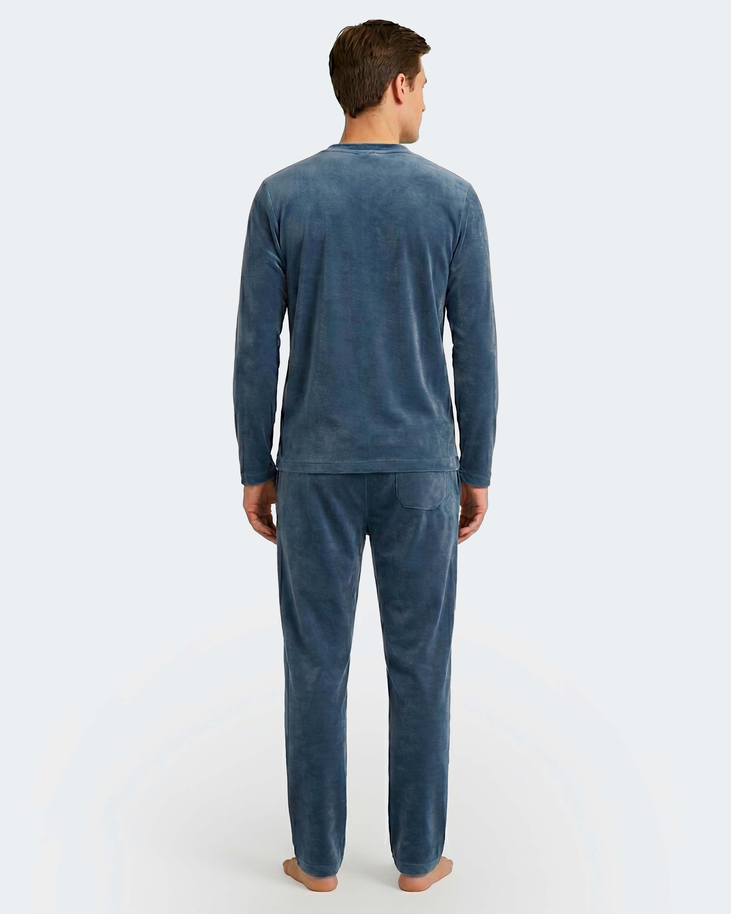 Imagen 4 de Pijama térmico de hombre de terciopelo - Impetus - Azul Azul