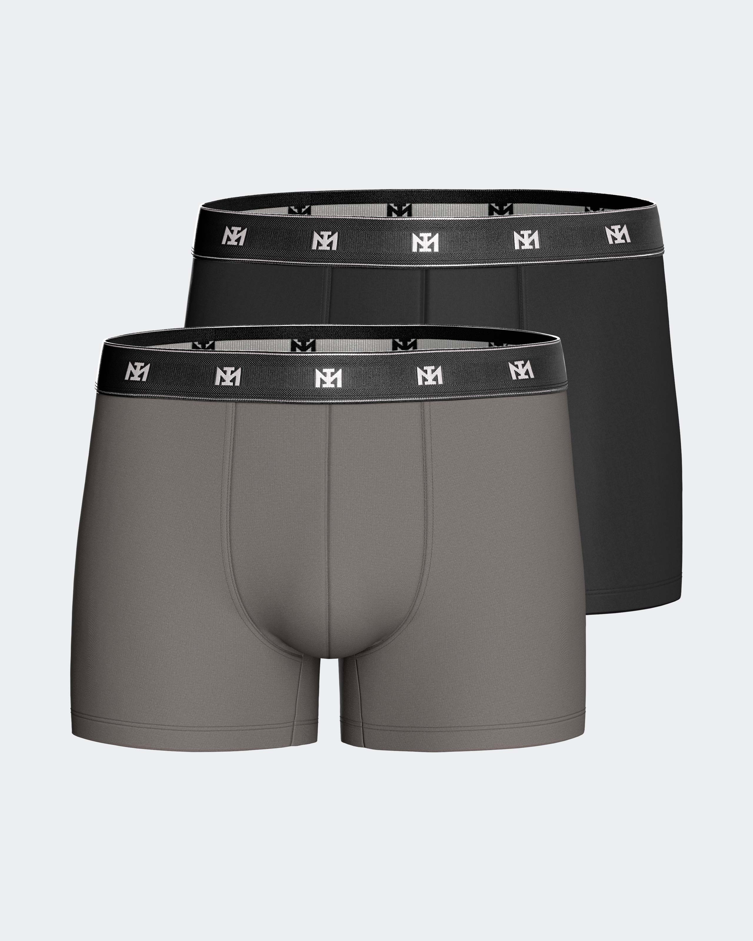 Bipack de boxers cerrados de hombre de lyocell. - Impetus - Gris / Negro Gris / Negro-1