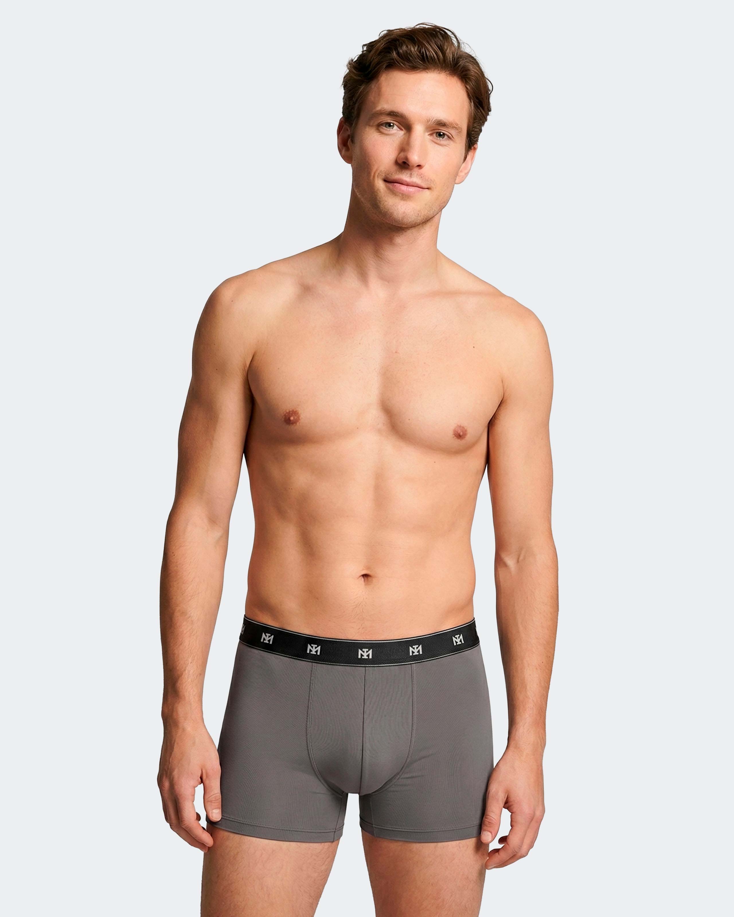 Bipack de boxers cerrados de hombre de lyocell. - Impetus - Gris / Negro Gris / Negro-2