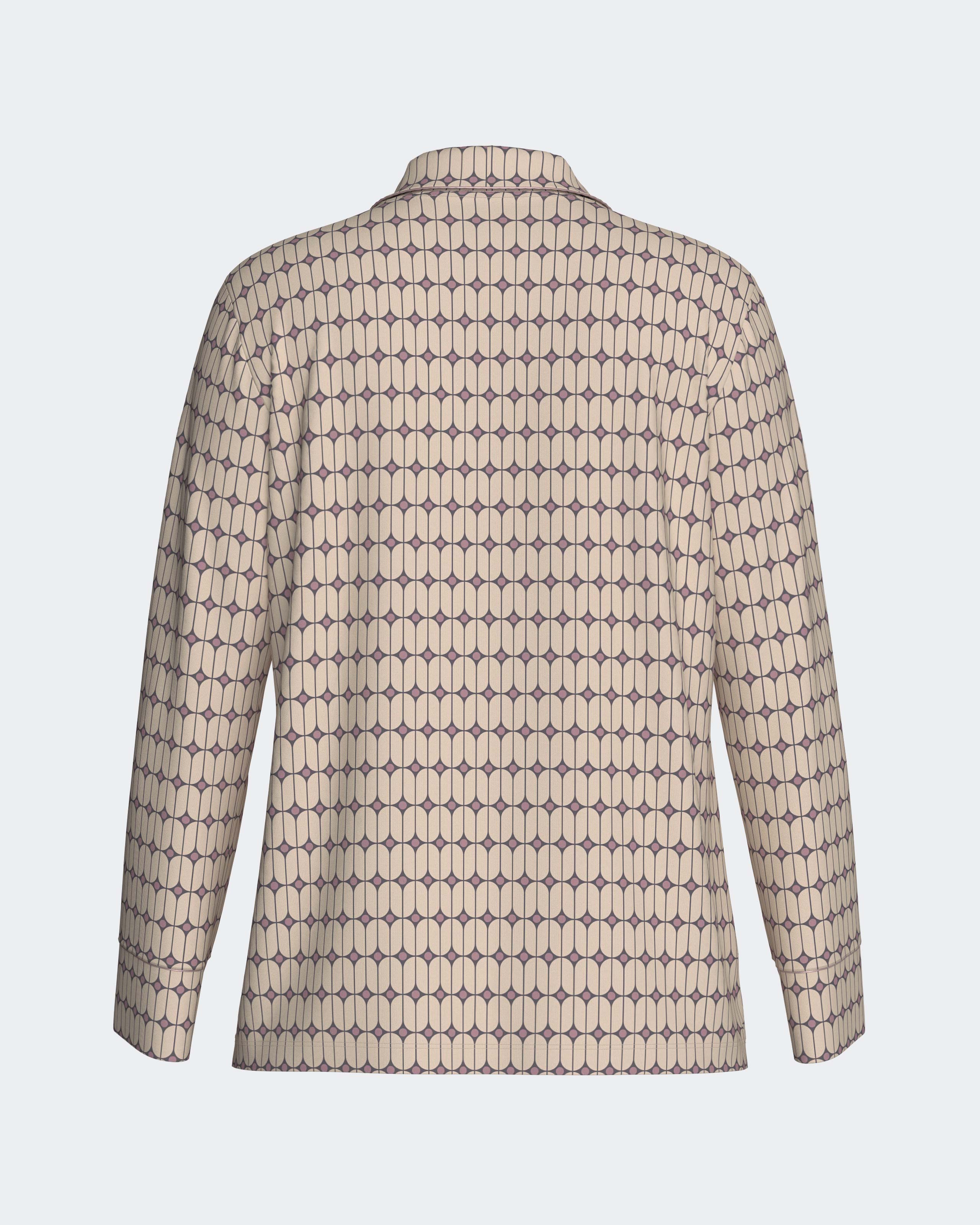 Pijama cardado de mujer en modal - Impetus - Beige Beige-5