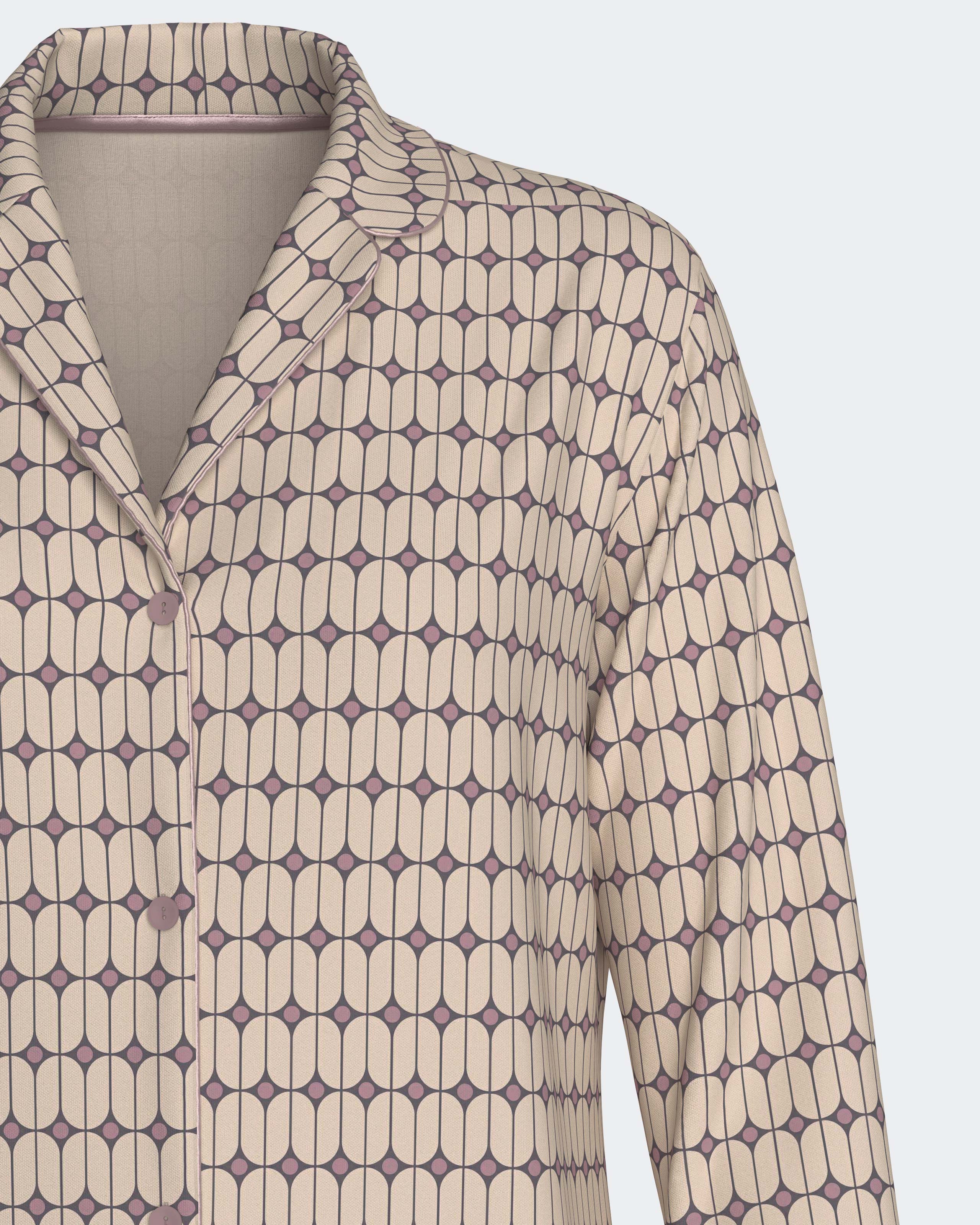 Pijama cardado de mujer en modal - Impetus - Beige Beige-4