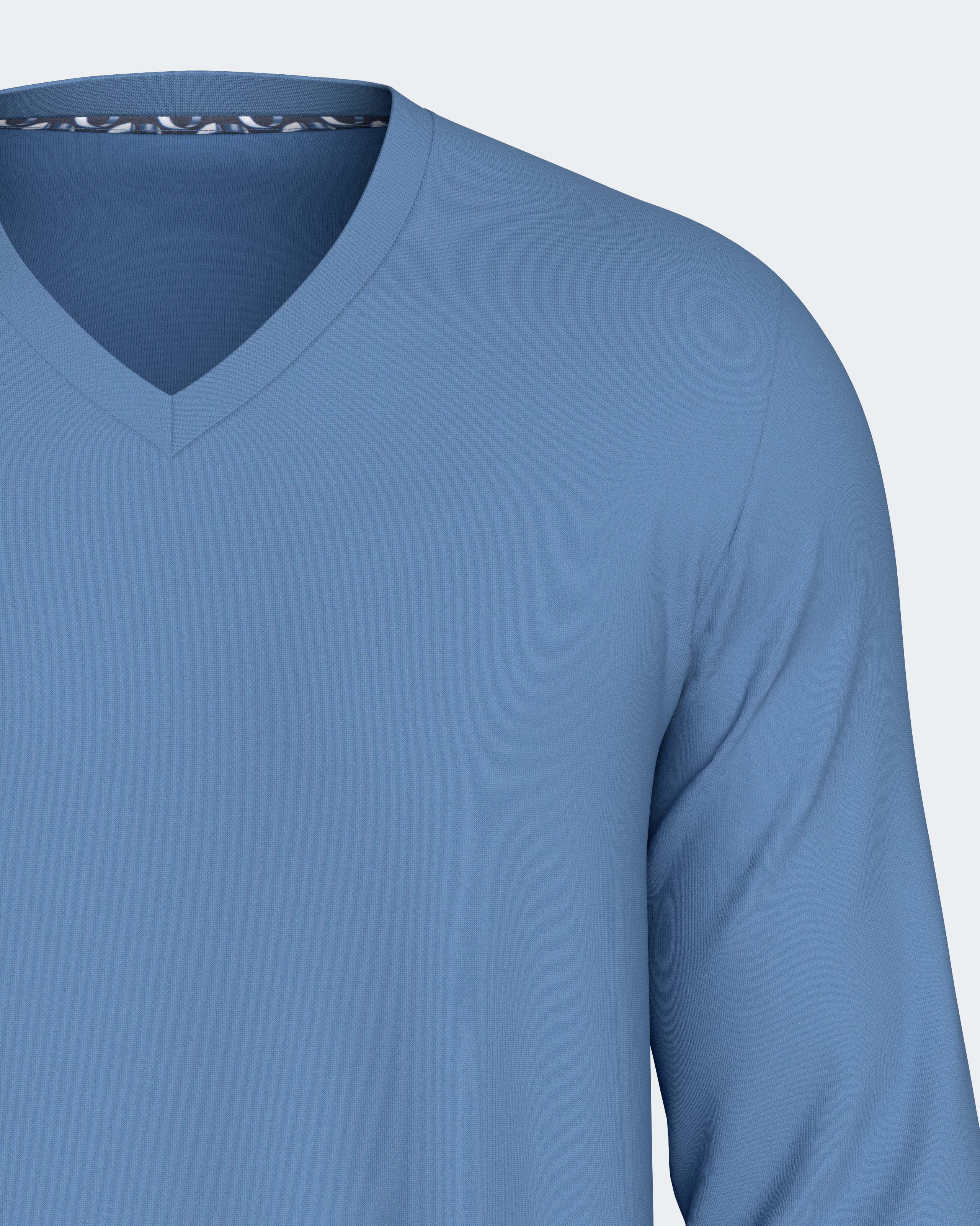 Imagen 4 de Pijama cardado de hombre en modal - Impetus - Azul / Blanco Azul / Blanco
