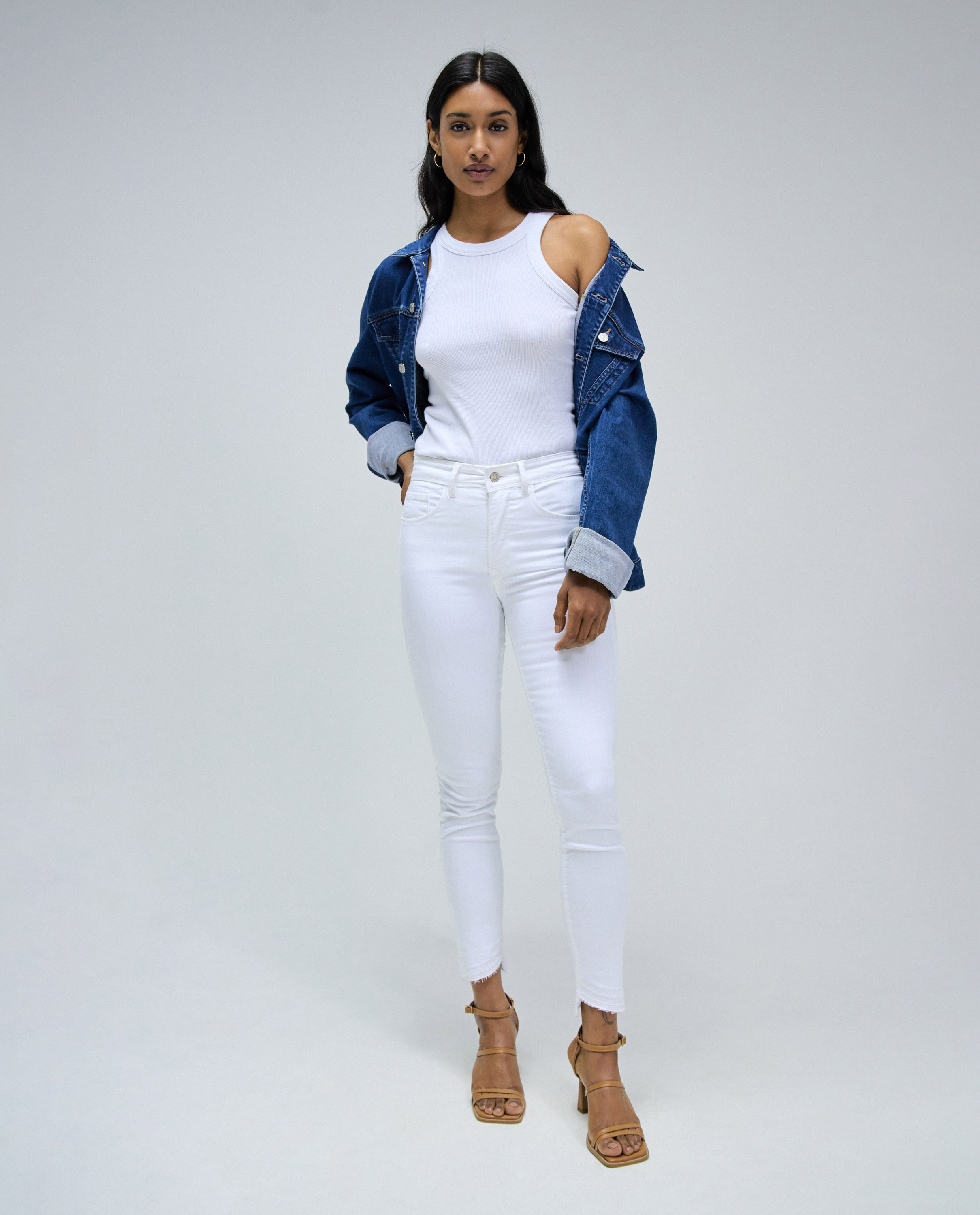 Vaquero pitillo Faith de mujer de tiro alto push in cropped - Salsa Jeans - Blanco Blanco-2