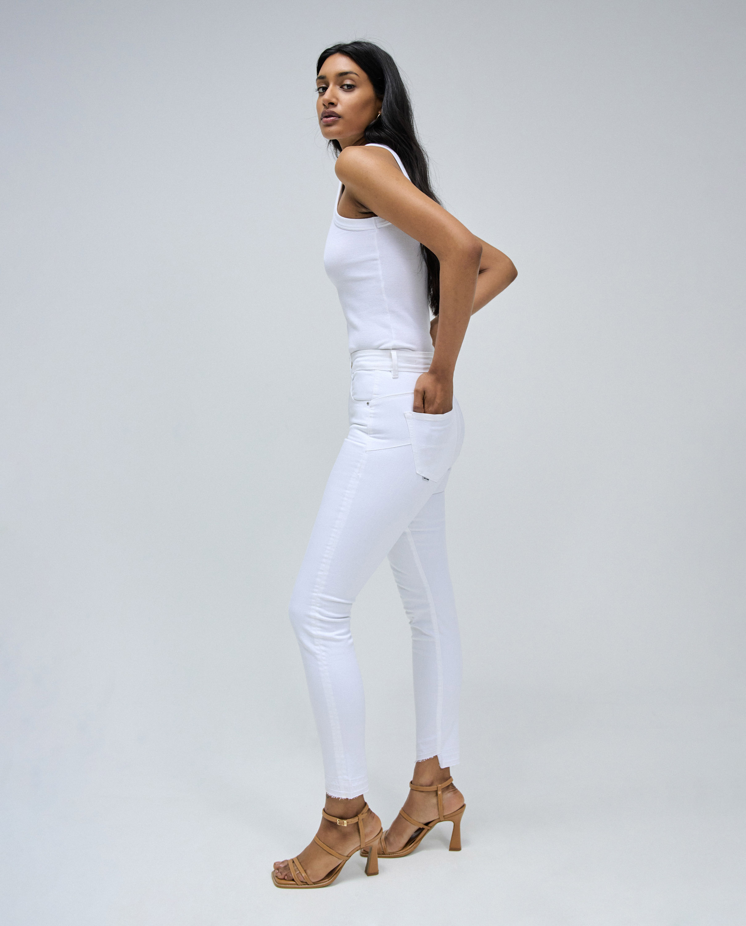 Vaquero pitillo Faith de mujer de tiro alto push in cropped - Salsa Jeans - Blanco Blanco-3