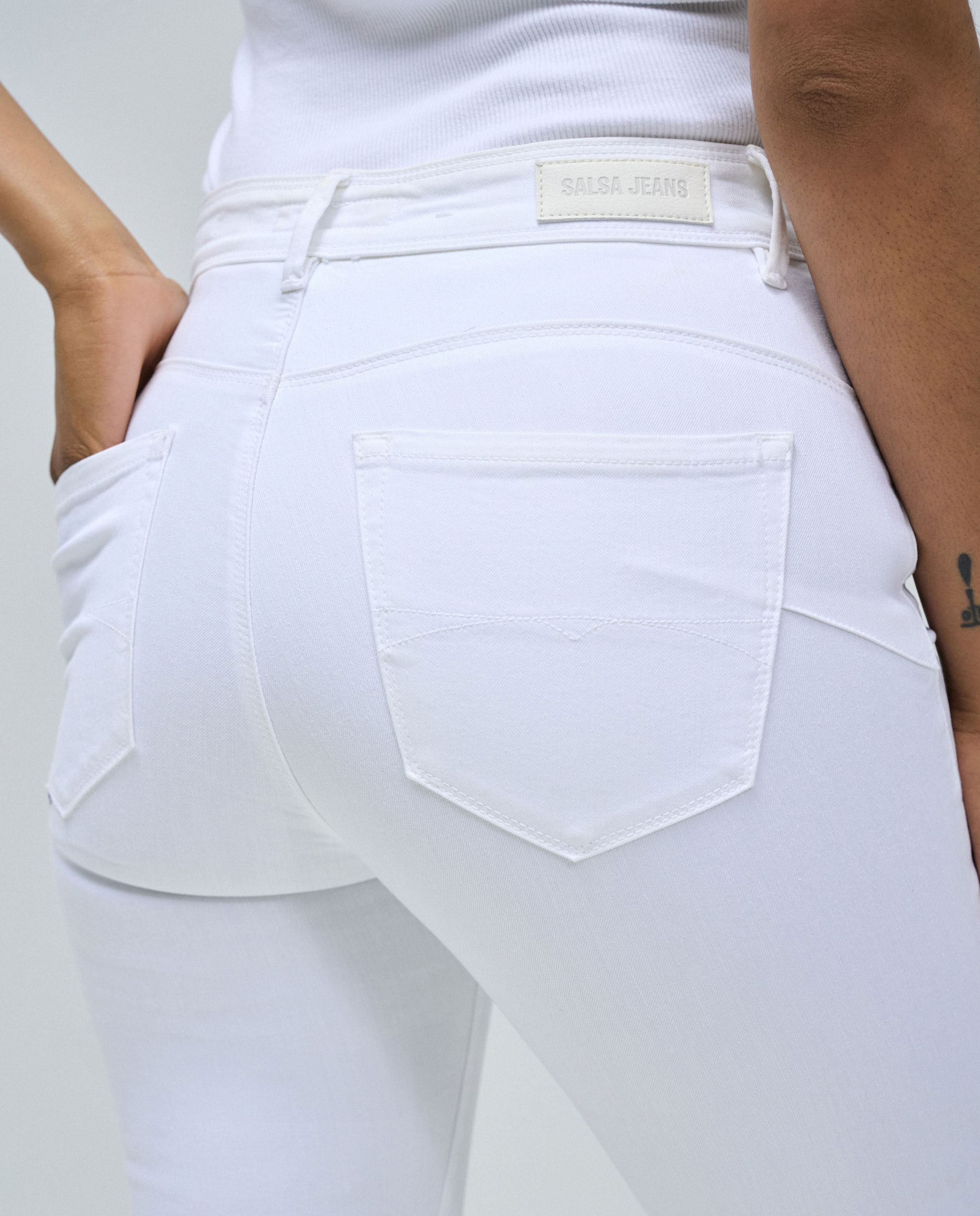 Vaquero pitillo Faith de mujer de tiro alto push in cropped - Salsa Jeans - Blanco Blanco-5