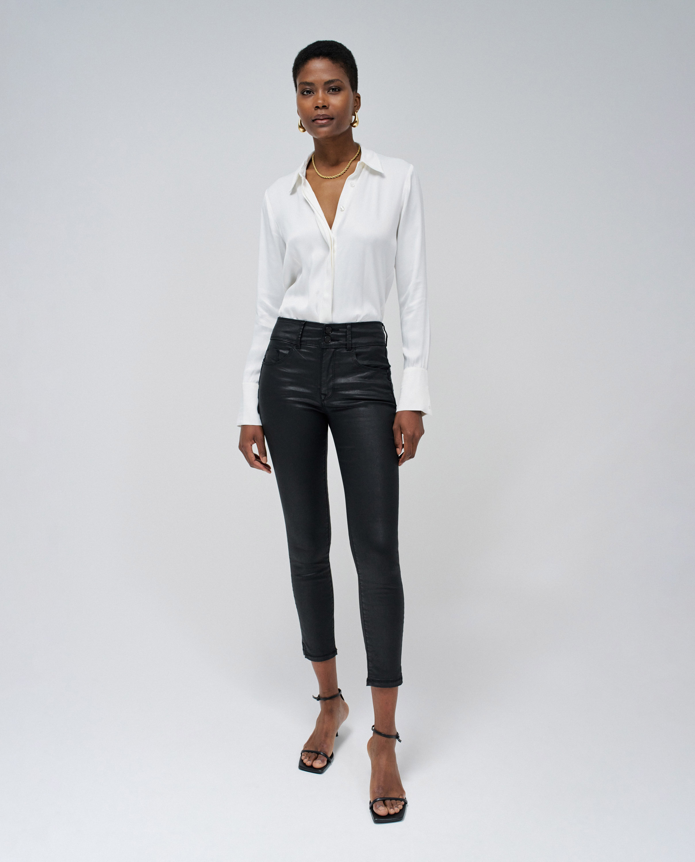 Vaqueros secret push in cropped skinny de mujer - Salsa Jeans - Negro Negro-1