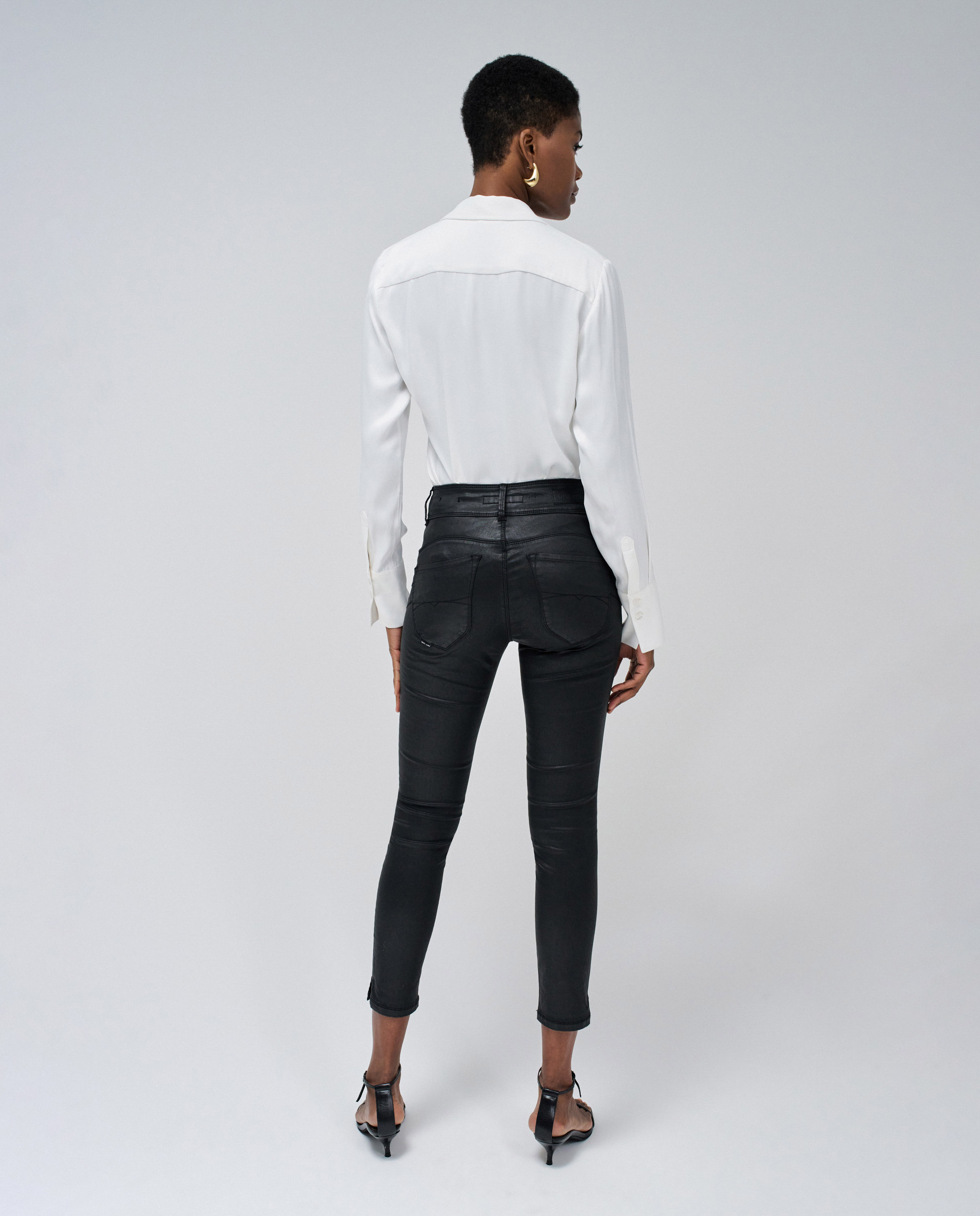 Vaqueros secret push in cropped skinny de mujer - Salsa Jeans - Negro Negro-3