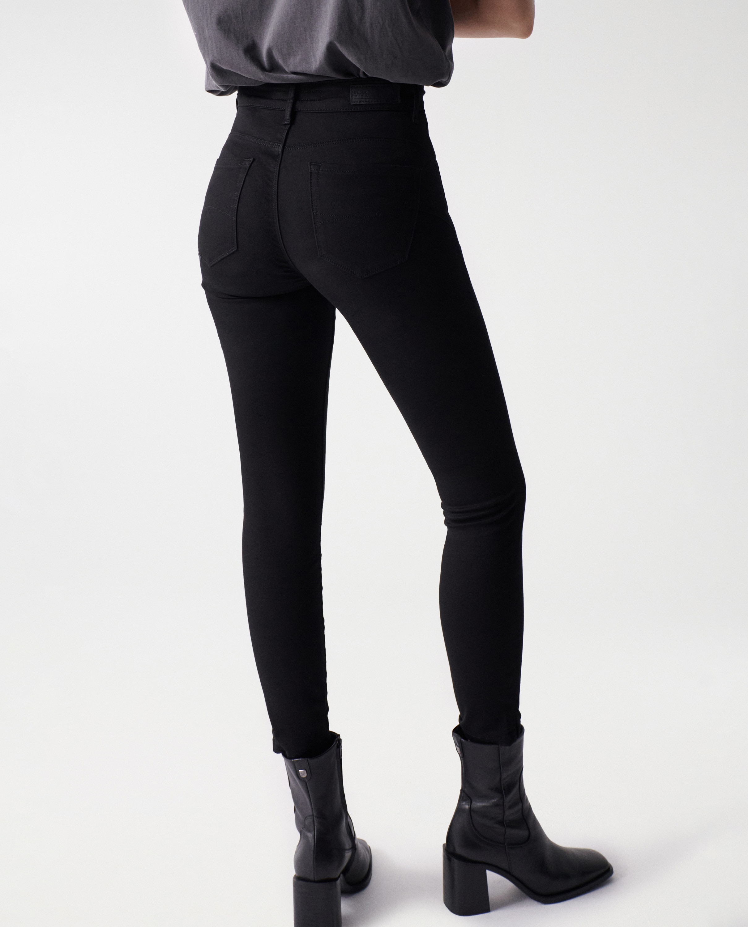 Vaqueros faith push in cropped skinny de mujer - Salsa Jeans - Negro Negro-3