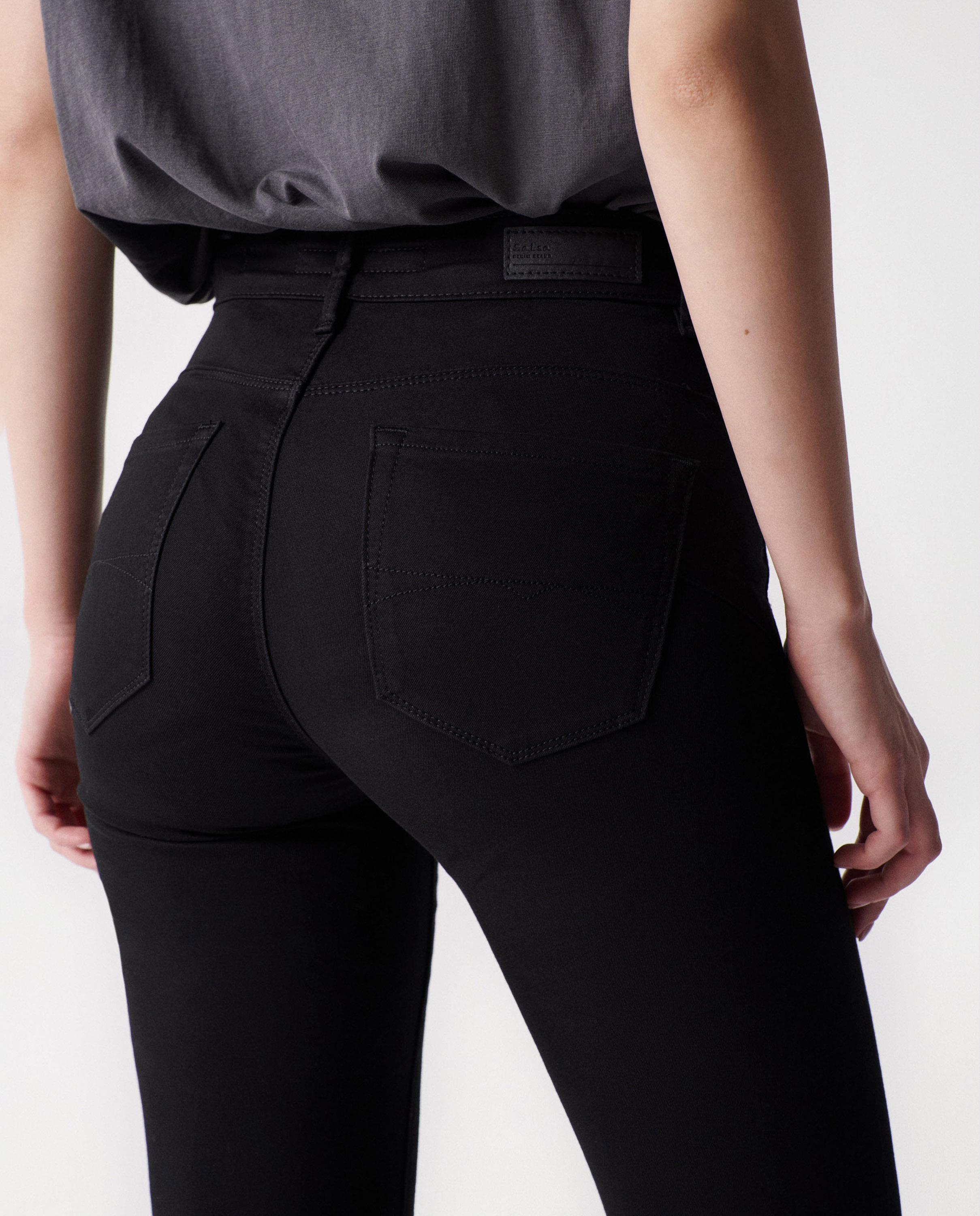 Vaqueros faith push in cropped skinny de mujer - Salsa Jeans - Negro Negro-4