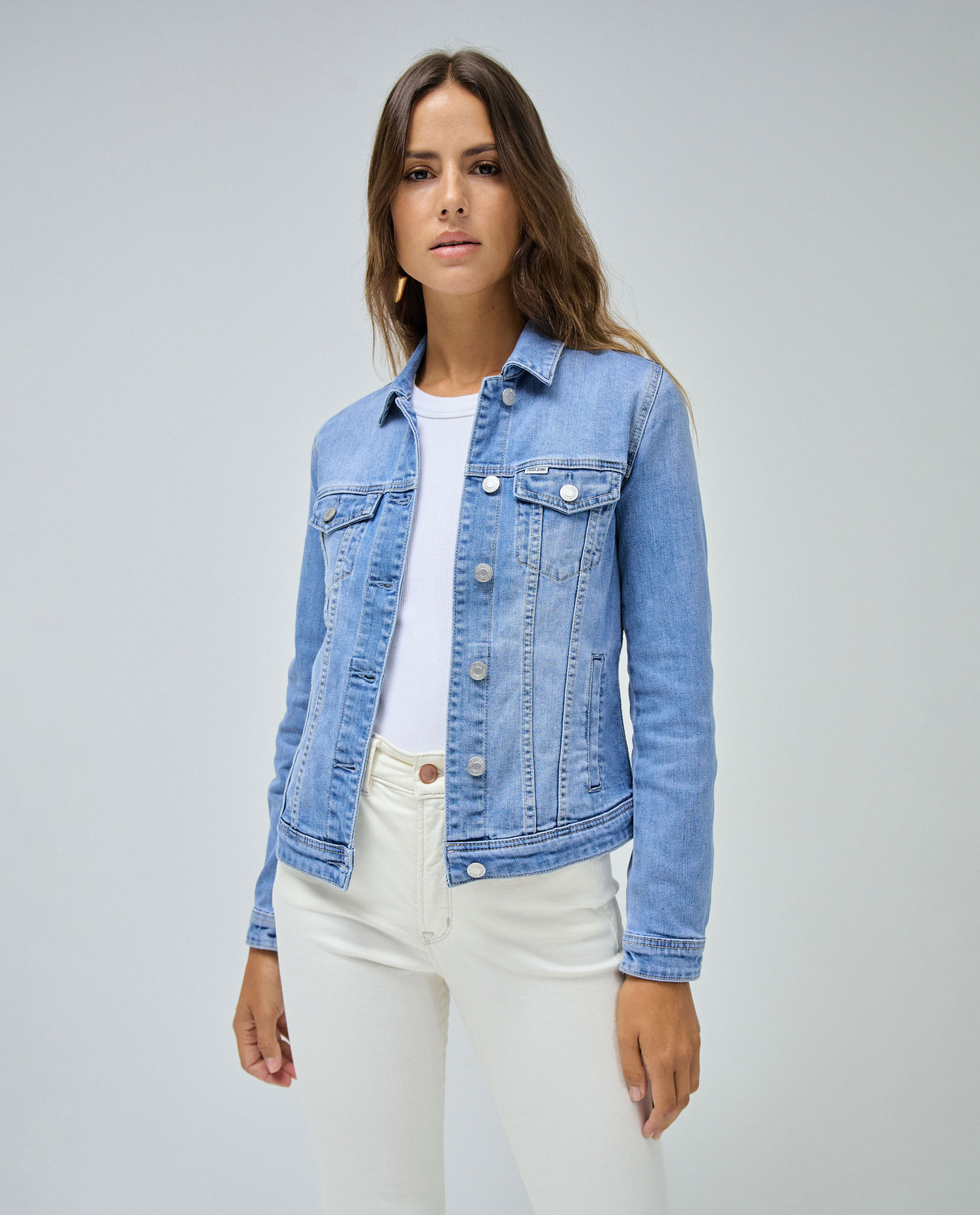 Cazadora vaquera de mujer slim fit - Salsa Jeans - Azul claro Azul claro-1