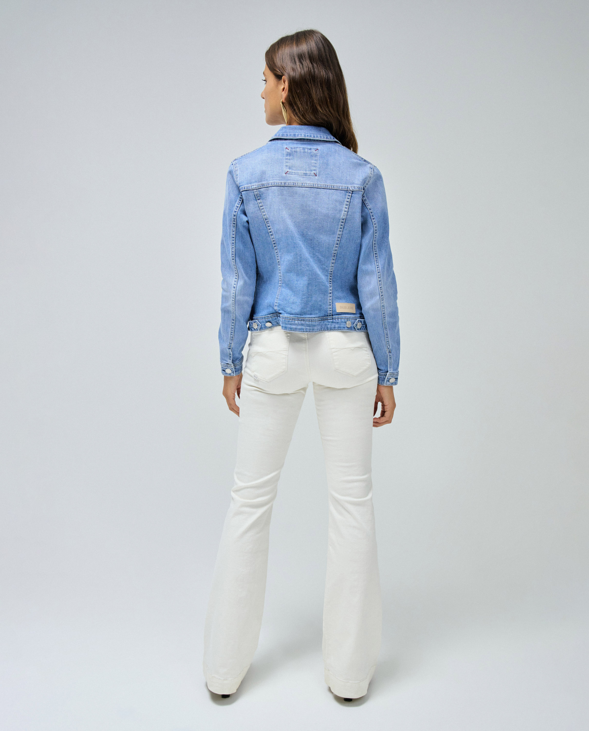 Cazadora vaquera de mujer slim fit - Salsa Jeans - Azul claro Azul claro-3