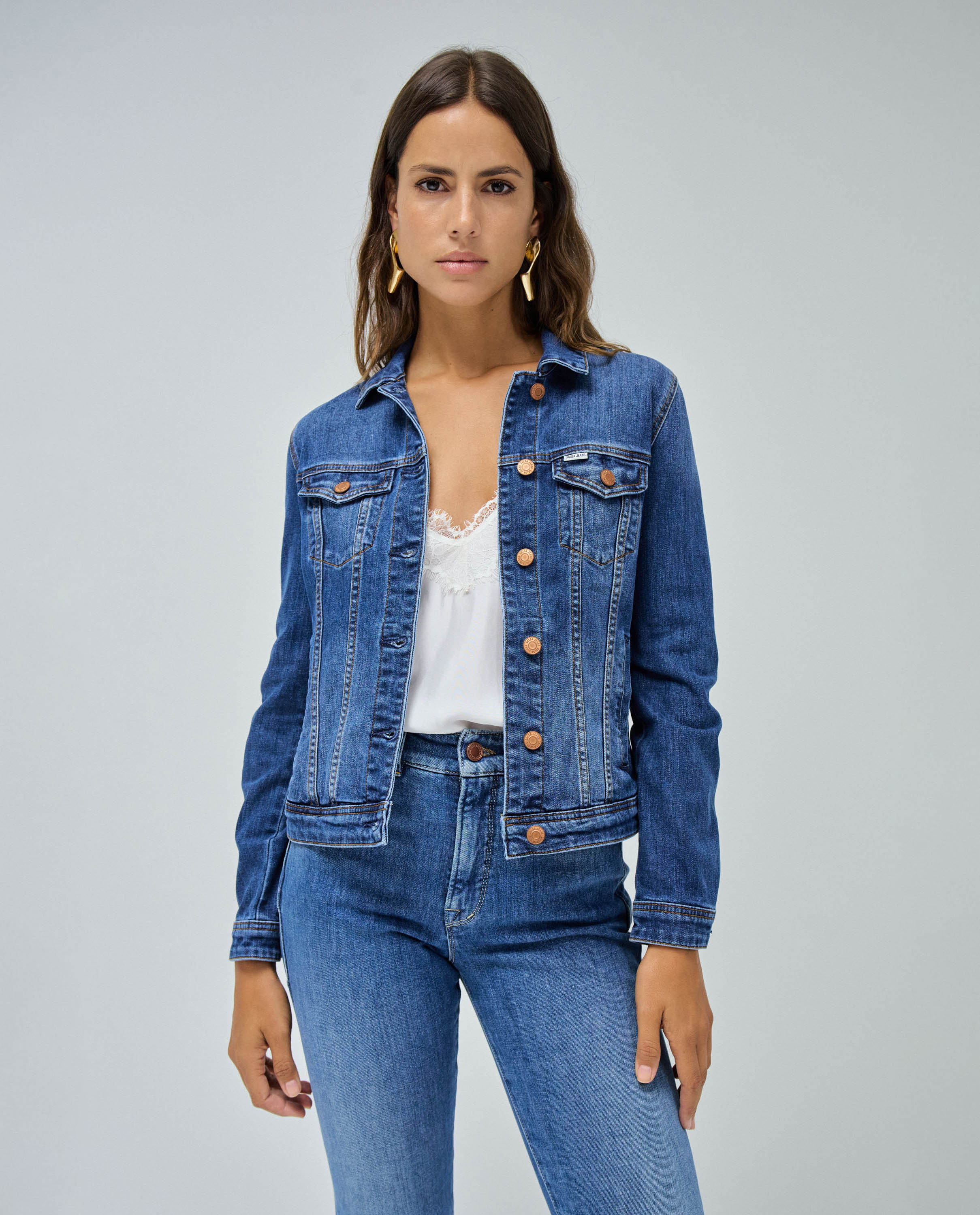 Imagen 0 de Cazadora vaquera de mujer slim fit Azul índigo
