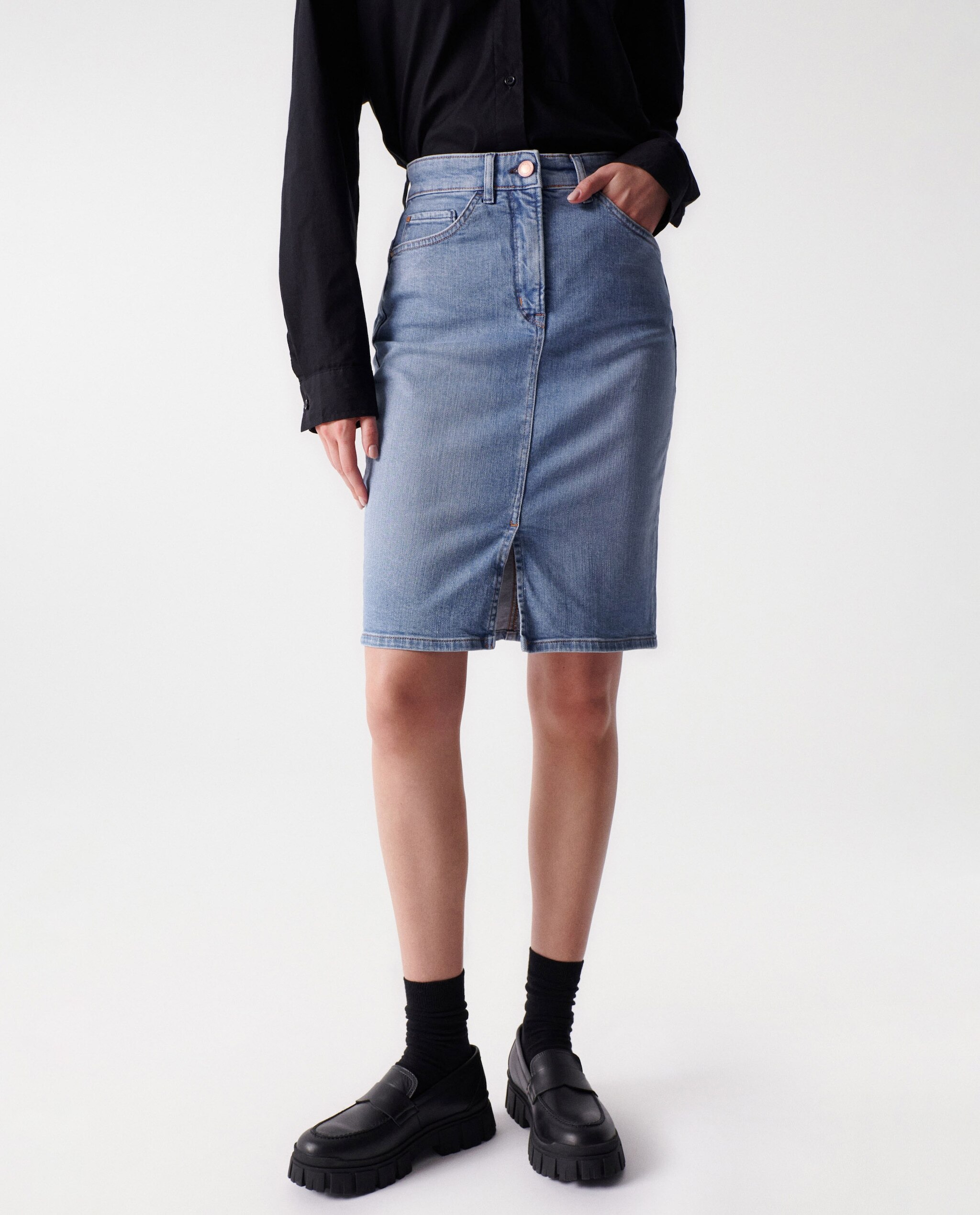 Falda vaquera push in - Salsa Jeans - Azul Azul-1