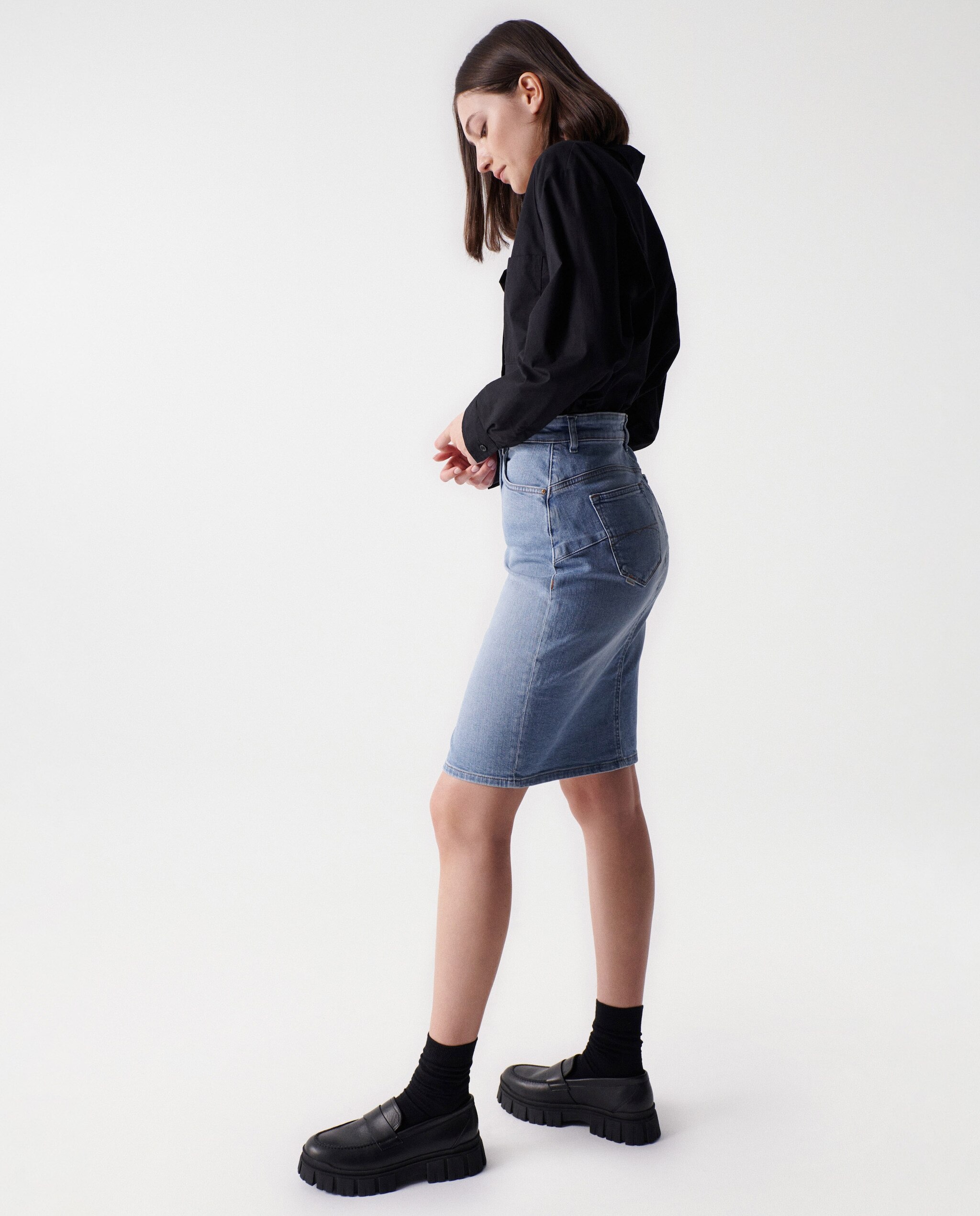 Falda vaquera push in - Salsa Jeans - Azul Azul-2
