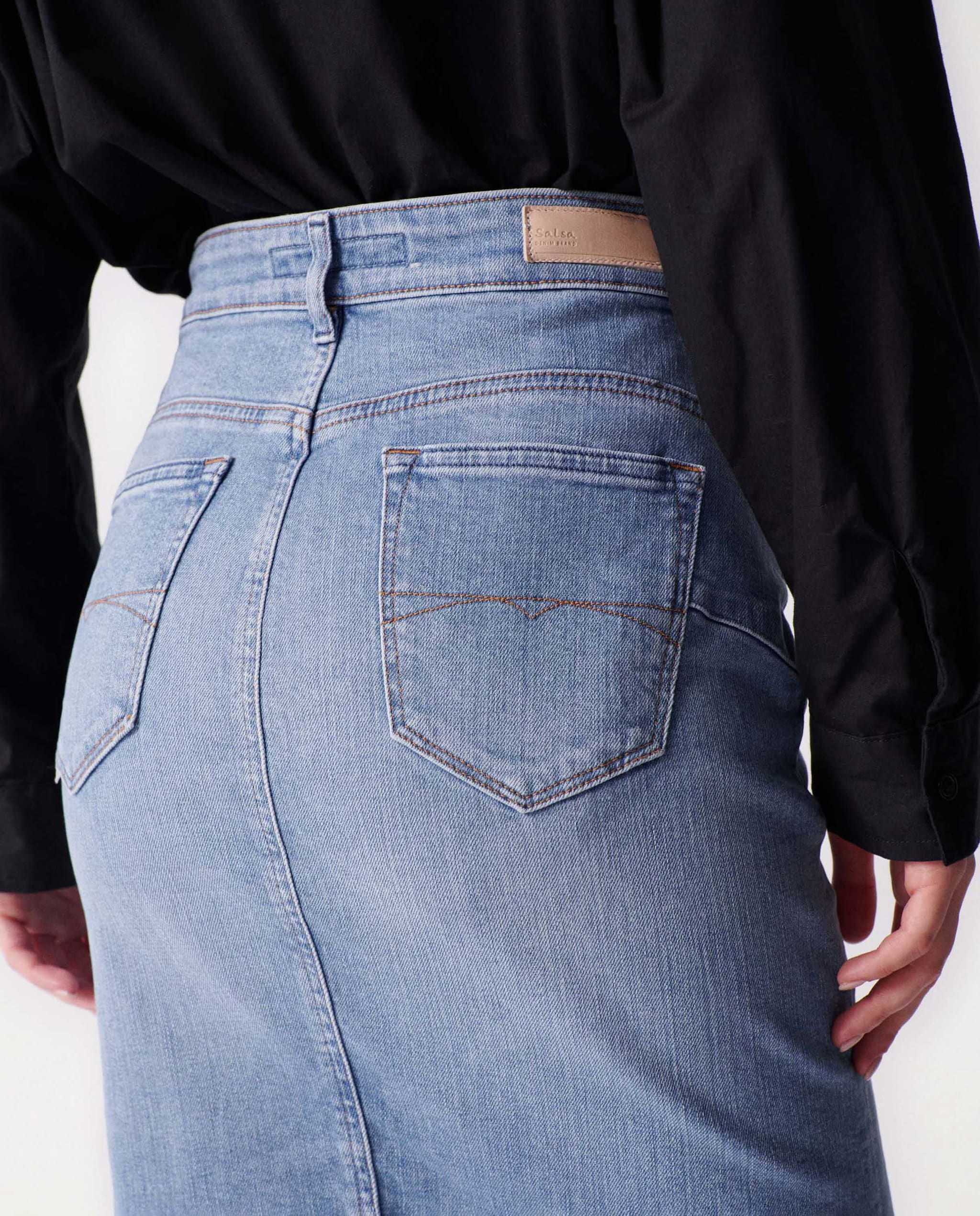 Falda vaquera push in - Salsa Jeans - Azul Azul-4