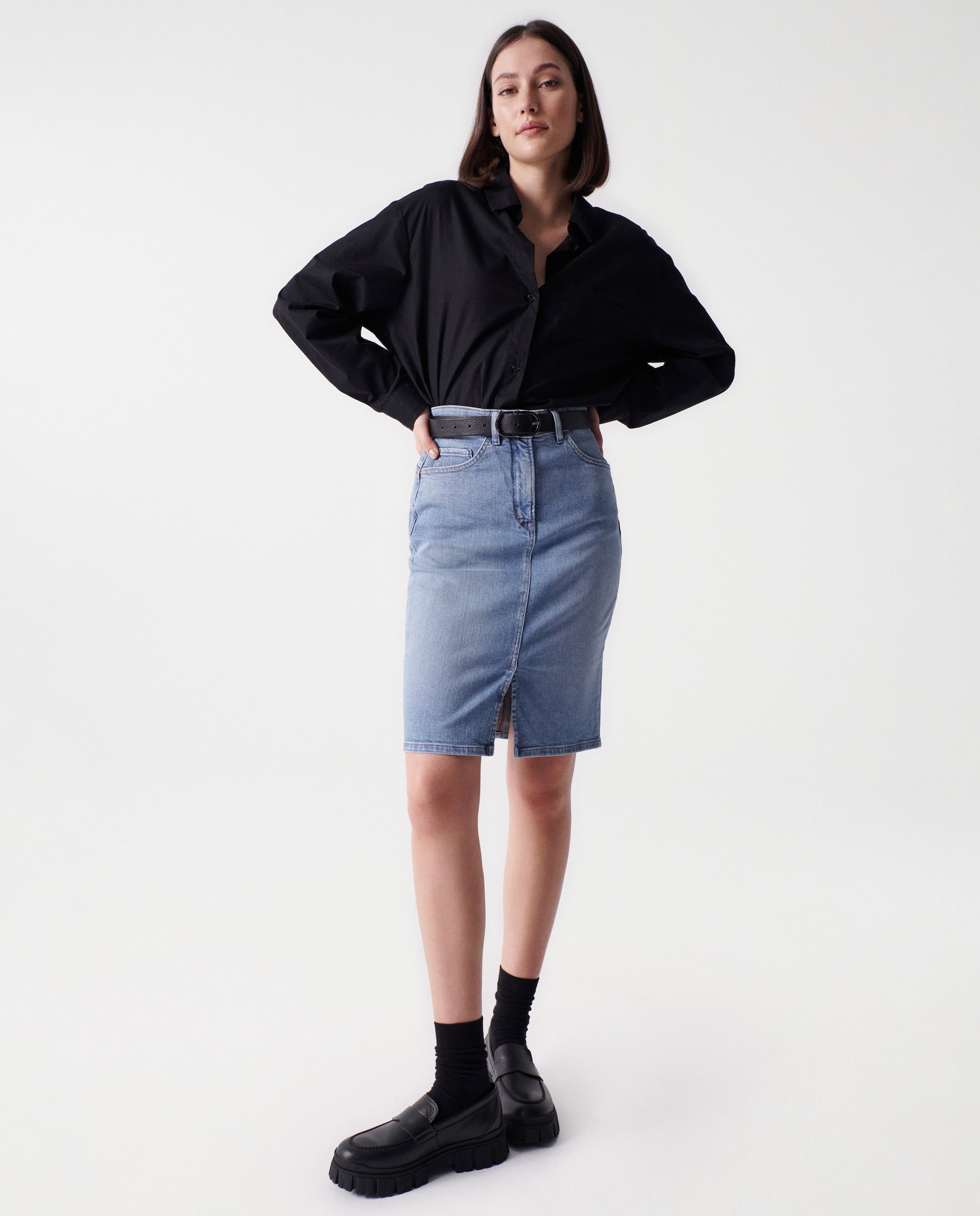 Falda vaquera push in - Salsa Jeans - Azul Azul-5