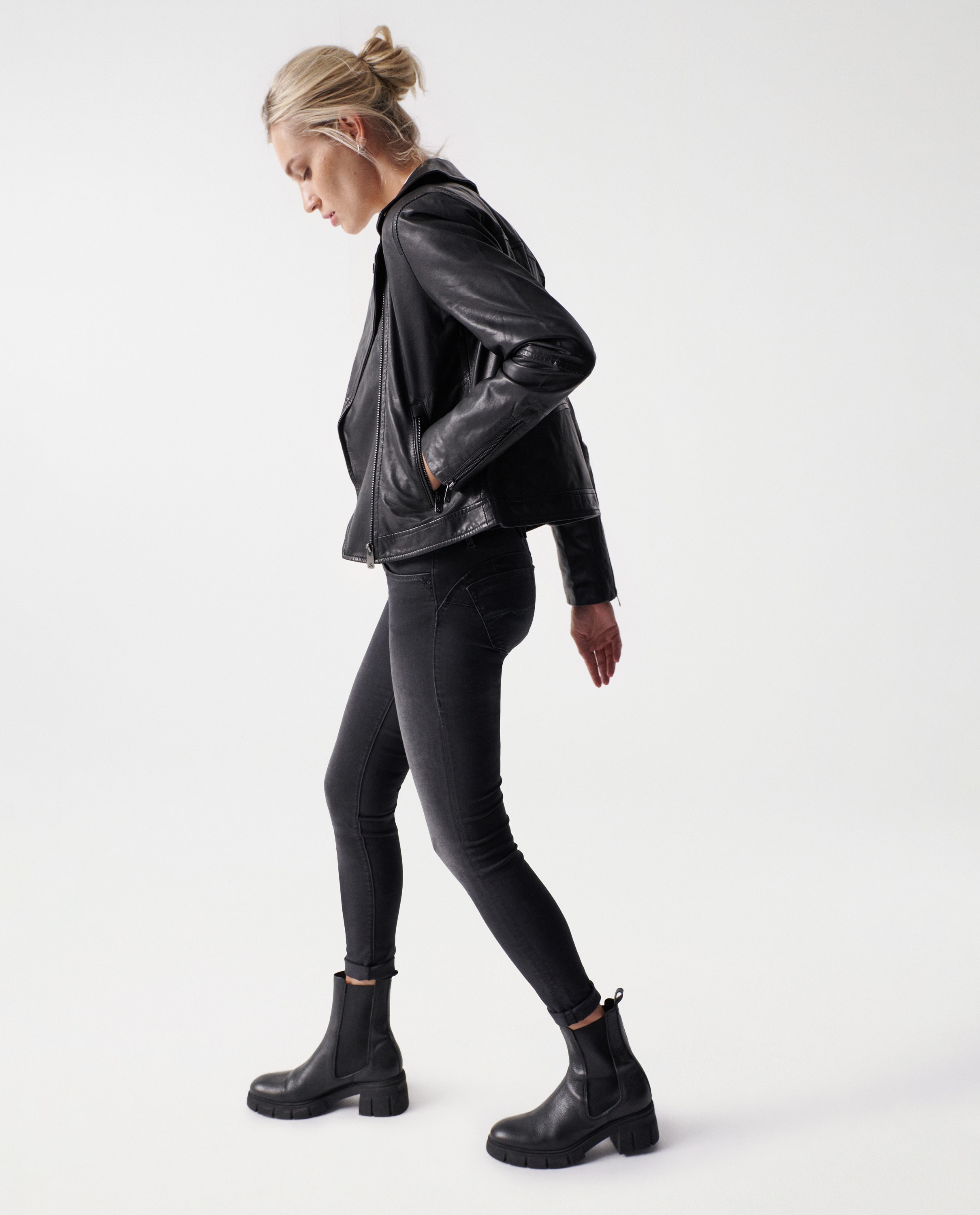 Chaqueta de cuero de mujer - Salsa Jeans - Negro Negro-2